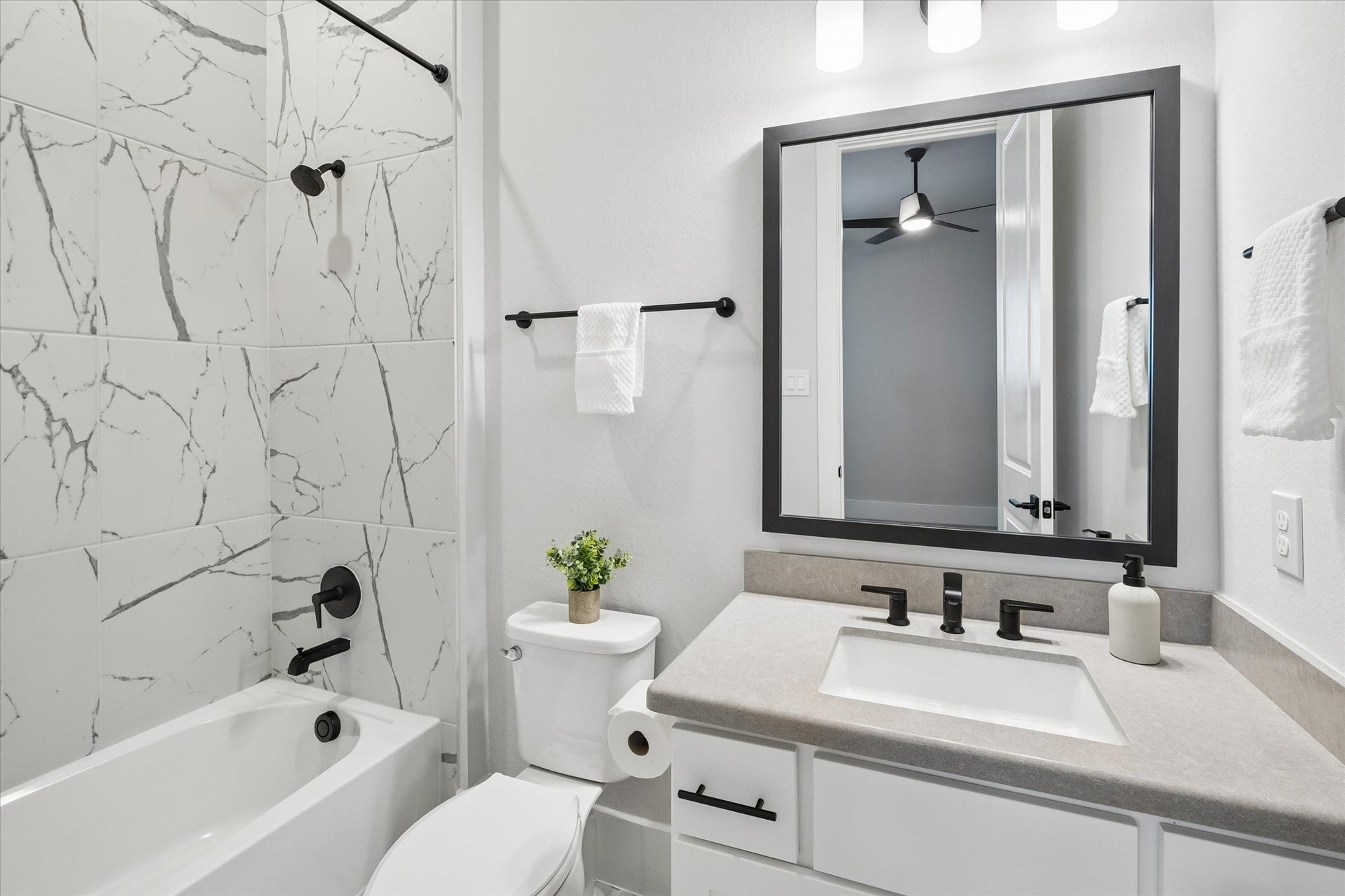 27720 Hazelbrook Lane, Spring, TX 77386 Your 4th Full Bathroom has a Shower & Tub combo, Floor to ceiling tile, upgraded Mirror and fixtures