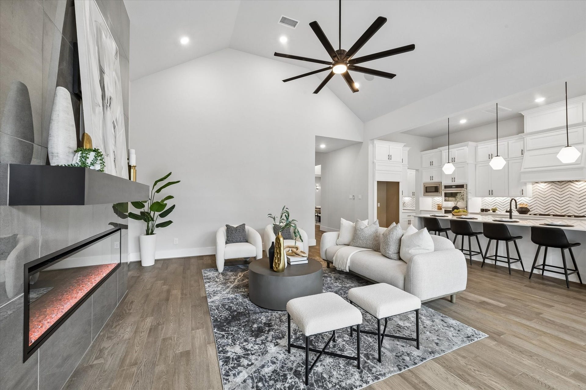 27720 Hazelbrook Lane, Spring, TX 77386 Your electric fireplace creates heat and also has a feature just for the ambience to create the elevated look even on the warmest days.