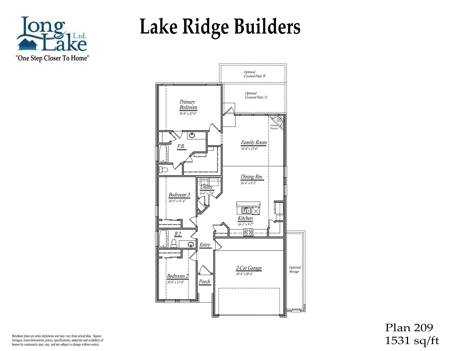 11027 Gardenia Creek Drive, Houston, TX 77044 Plan 209 features 3 bedrooms, 2 full baths, a 2 car garage and over 1,500 sqft of living space.