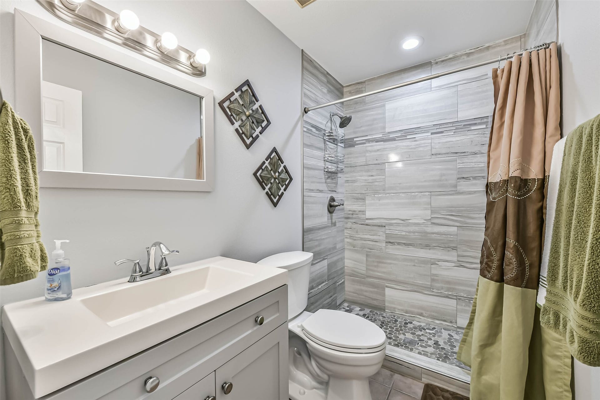 2nd updated bathroom with walk in shower