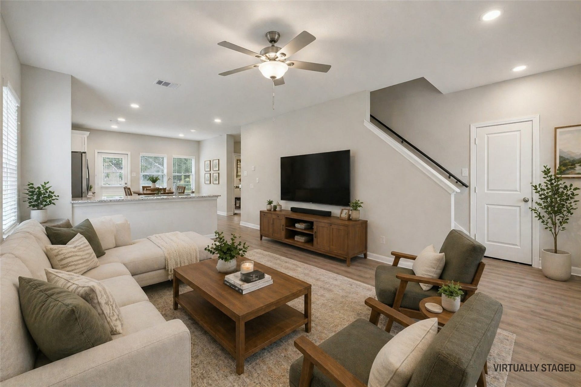 1723 Thompson Street, La Marque, TX 77568 Virtually staged photo of living room.