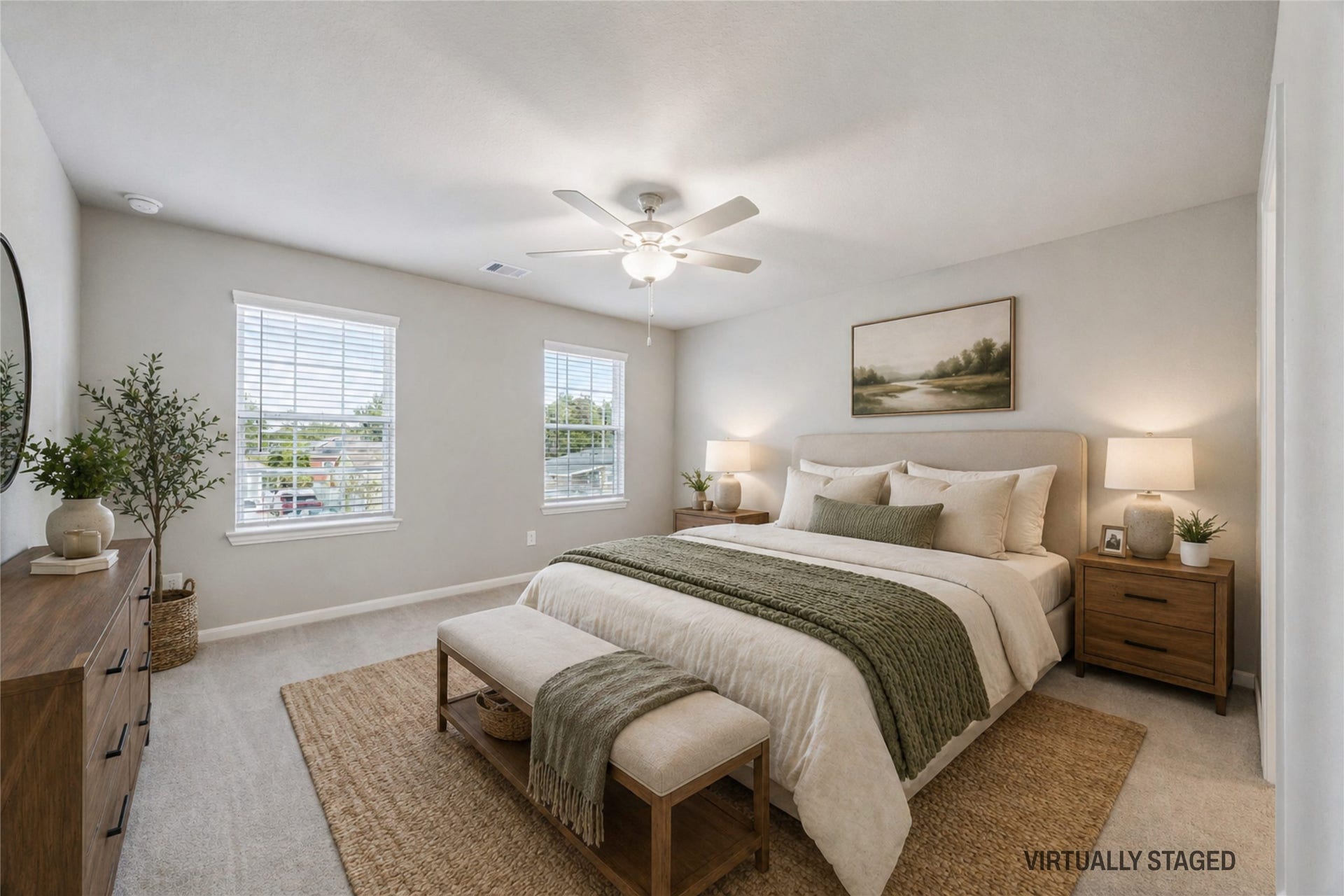 1723 Thompson Street, La Marque, TX 77568 Virtually staged photo of Primary Bedroom.
