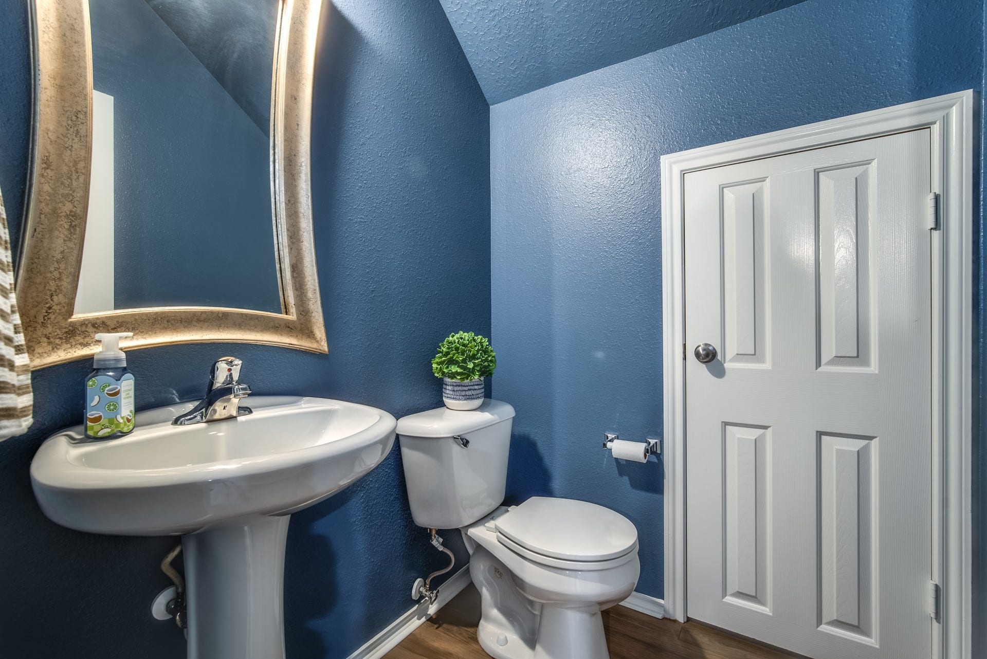 3310 Orchid Trace Lane, Houston, TX 77047 Half bath on the first floor with under the stair storage closet