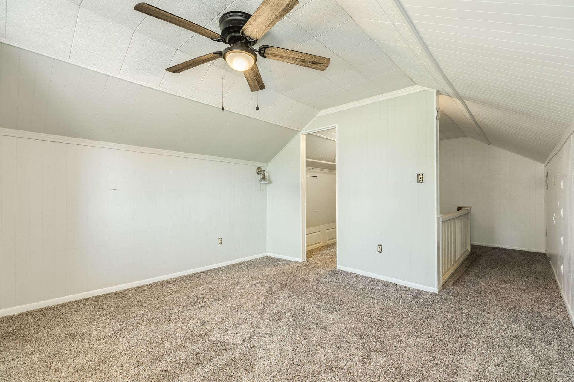 View of hallway between rooms from bedroom 3.