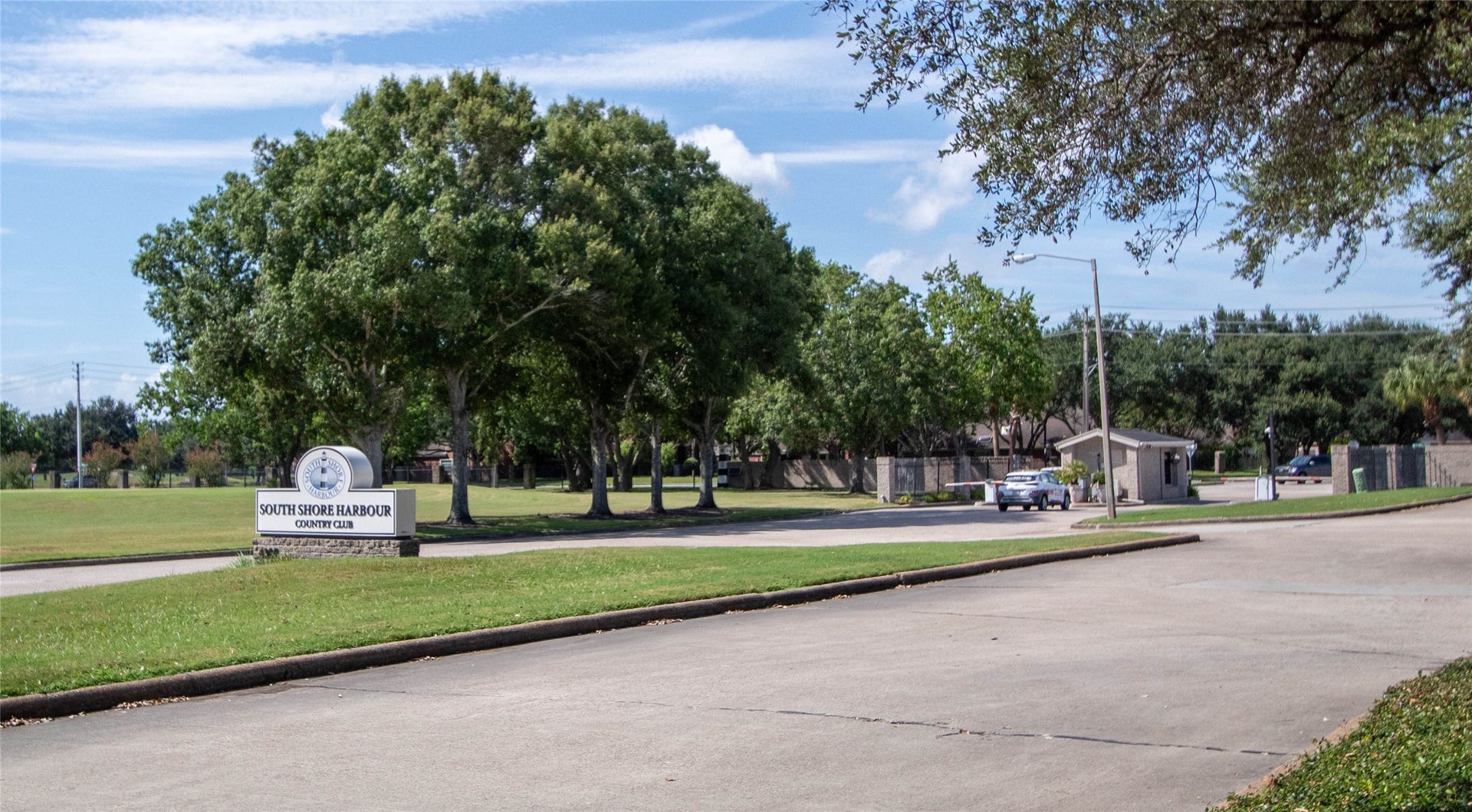 4700 Broadmoor Drive, League City, TX 77573 This is the main gate entrance with a security guard is ready to welcome your guests at this main gated entrance. This 24/7 service is part of your HOA dues.