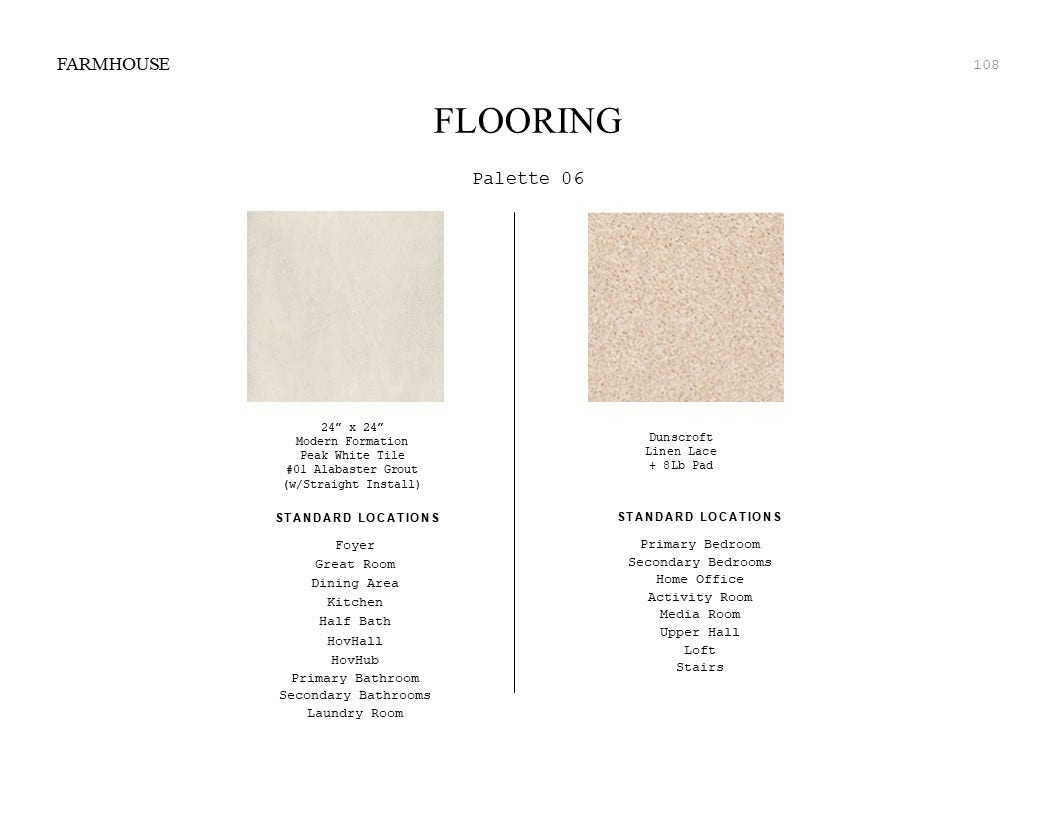 2124 River Maple Drive, Magnolia, TX 77363 Farmhouse Look Palette 6: Flooring Selection Sheet (*Artist rendering used for illustration purposes only.)