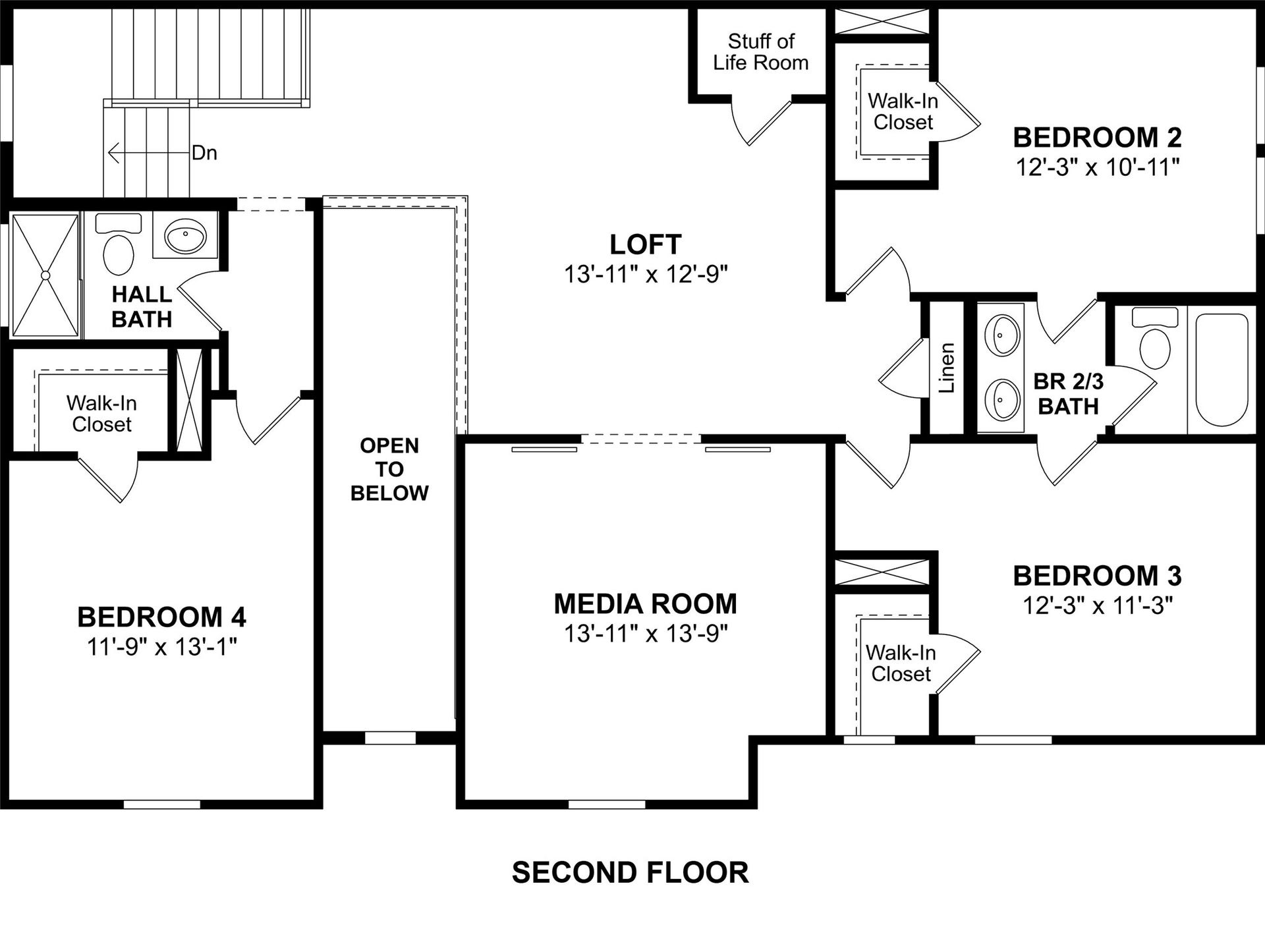 2124 River Maple Drive, Magnolia, TX 77363 The Stirling floor plan by K. Hovnanian Homes. 2nd Floor shown. *Prices, plans, dimensions, features, specifications, materials, and availability of homes or communities are subject to change without notice or obligation.