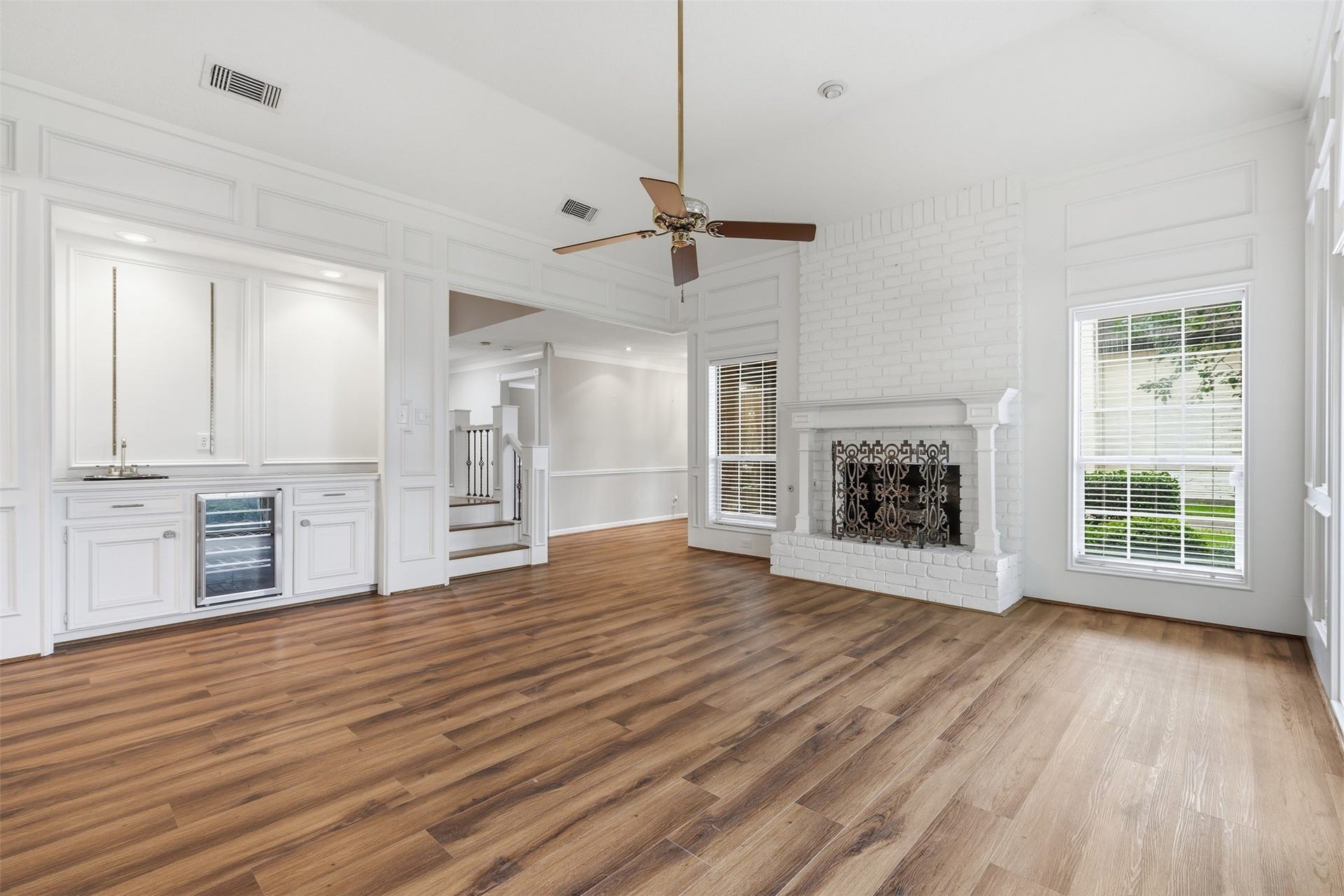 The open-concept living area features generous space for gathering.