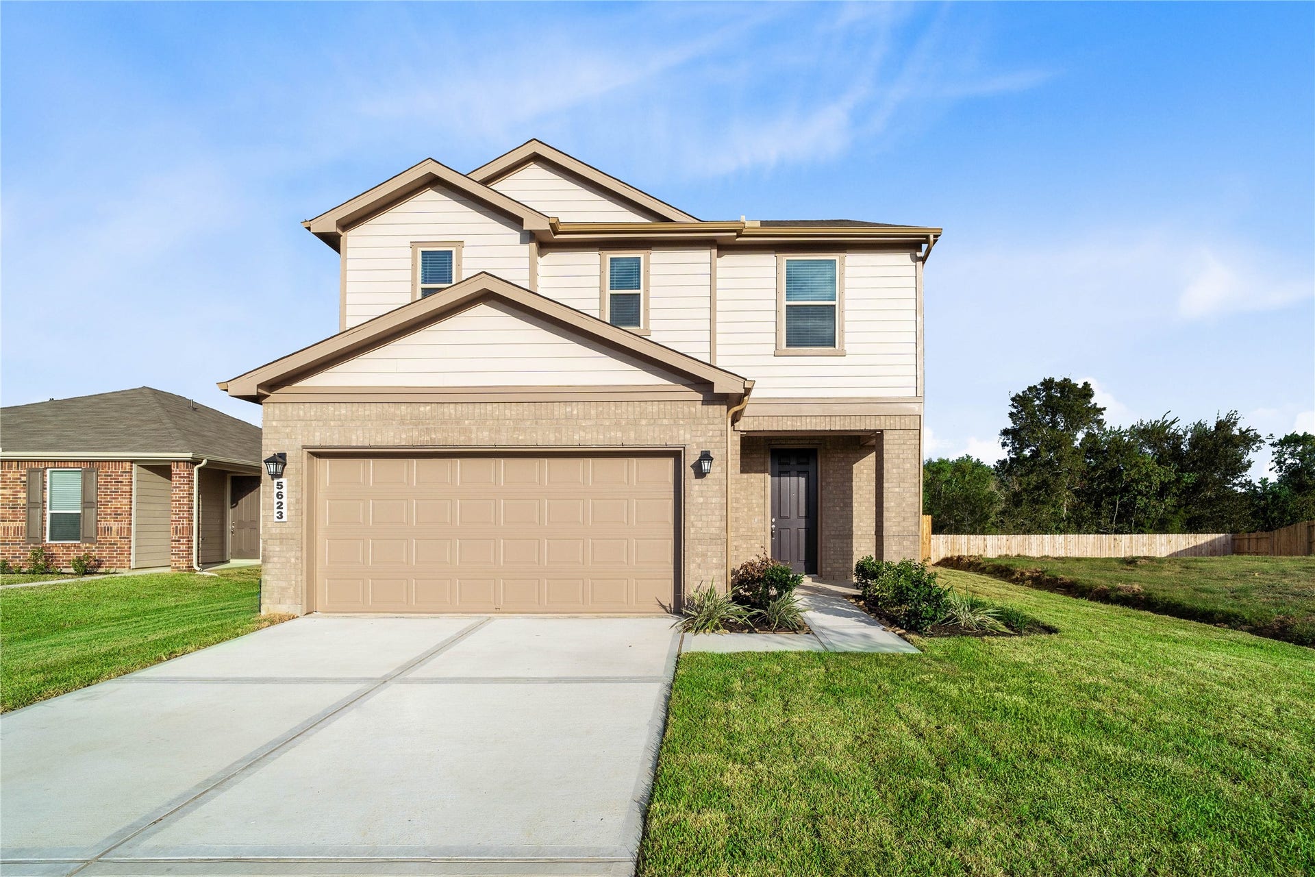 5623 Blackbird Lane, Hitchcock, TX 77563 Located in the Sunset Grove community, this new construction home offers the benefit of no back neighbors, giving you added privacy and a more open backyard setting to enjoy.