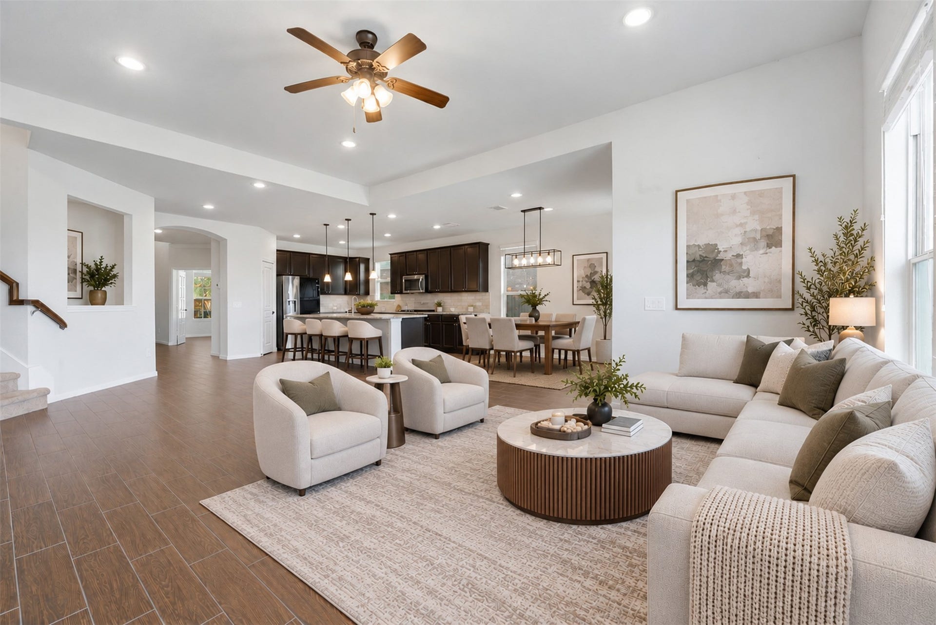 5318 Royal Sunset Court, Katy, TX 77493 Living Room - Digitally Staged