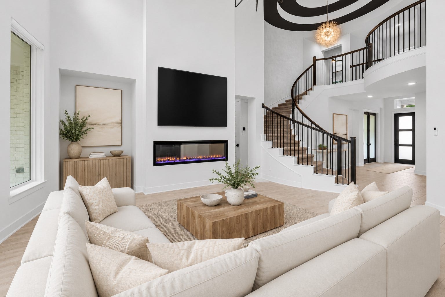 Thoughtfully positioned wall space offers the perfect opportunity to add custom built-ins, decorative shelving, or personalized design touches to elevate the space.