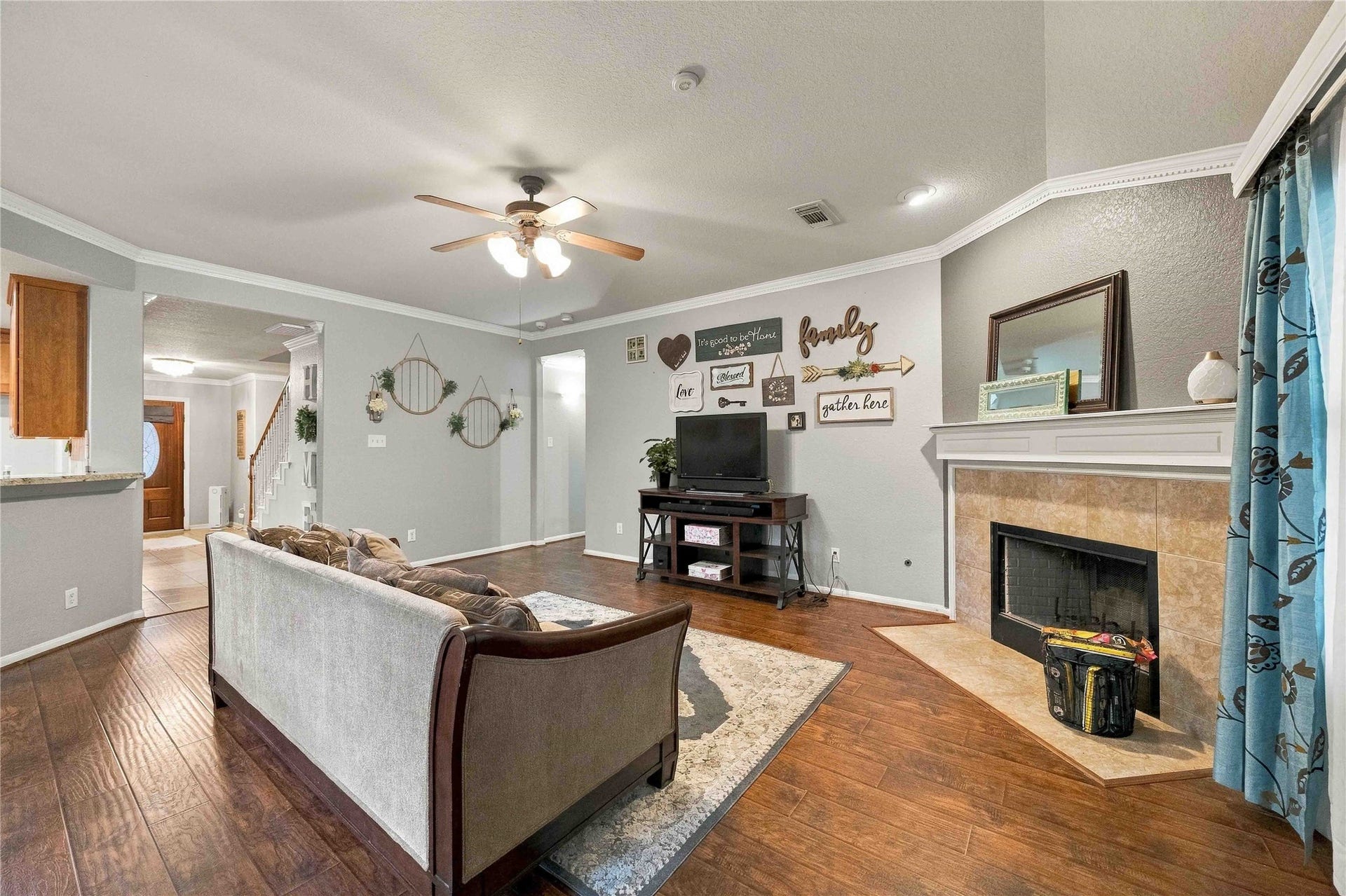 12314 Brentleywood Lane, Houston, TX 77070 Family Room with Fireplace