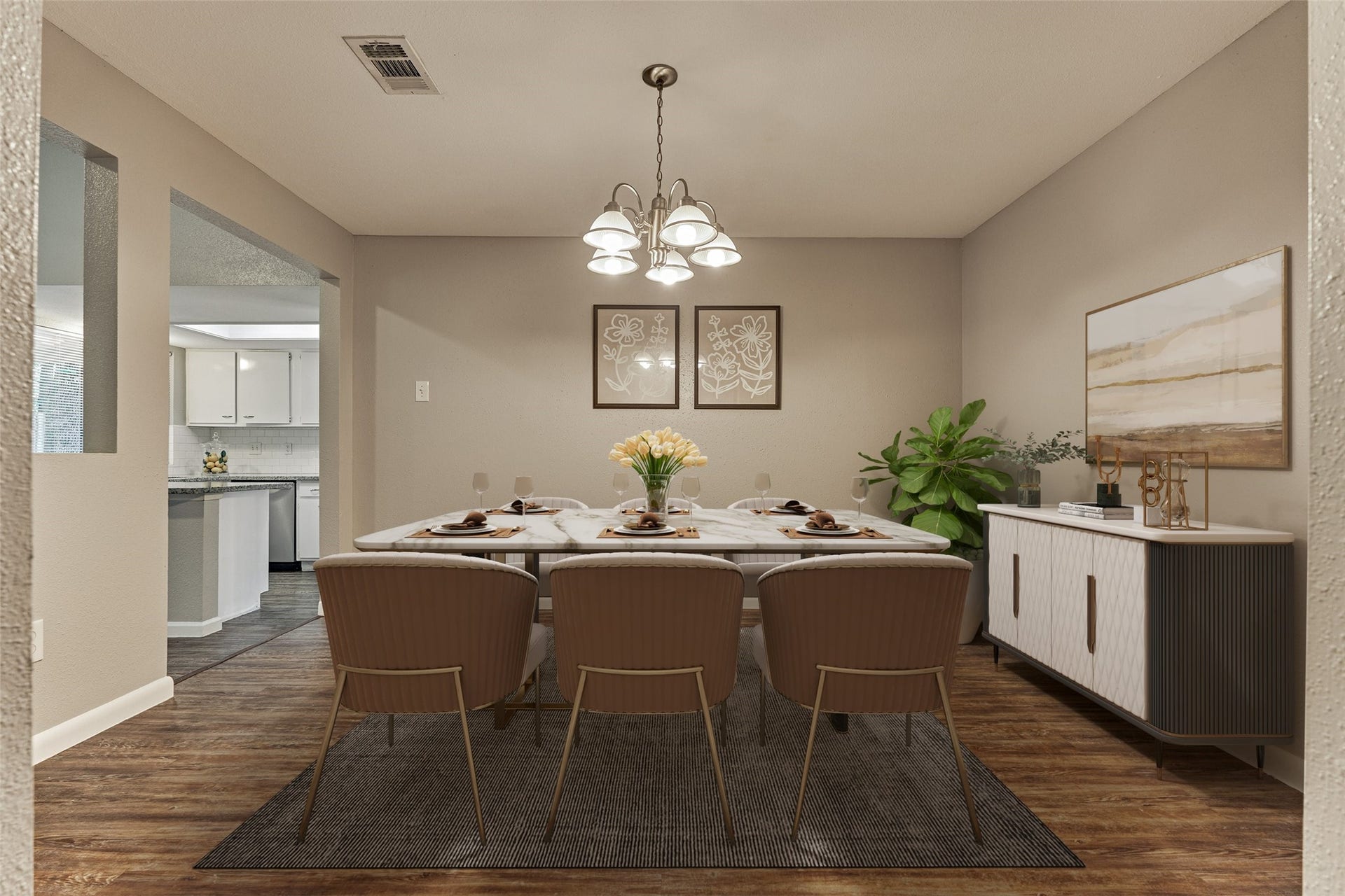 26 W Broken Oak Court, The Woodlands, TX 77381 Virtually staged dining room.
