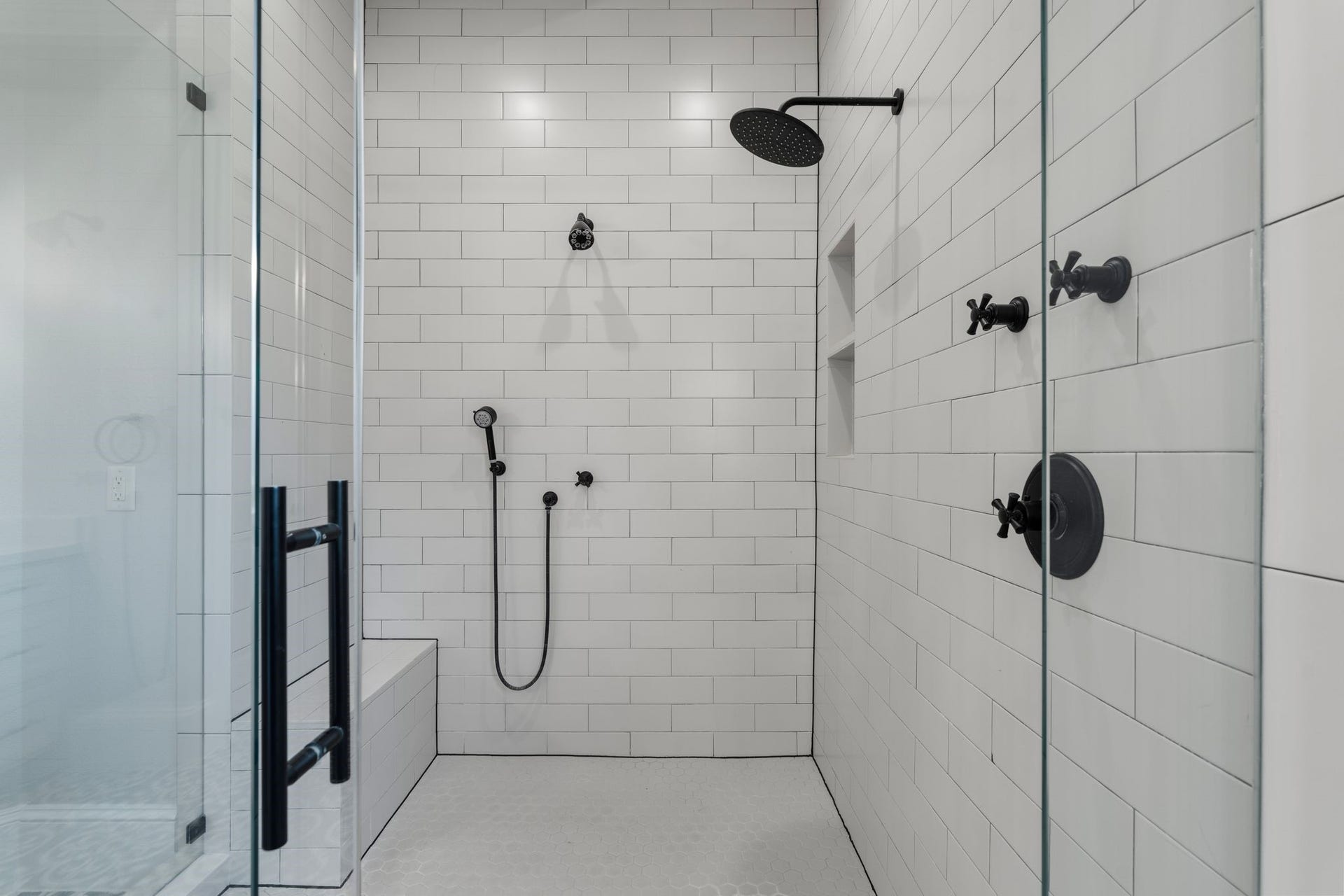 Primary bathroom shower.
