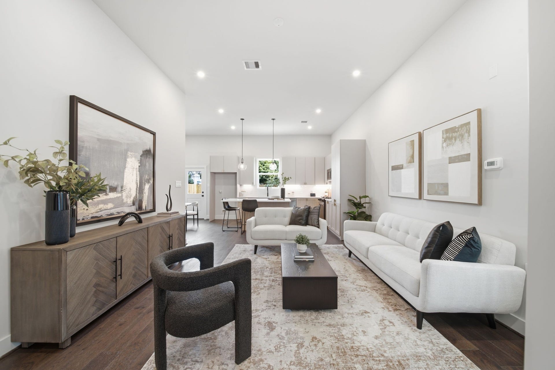 5522 Wheatley Street, #C, Houston, TX 77091 open-concept floor plan with high ceilings and abundant natural light