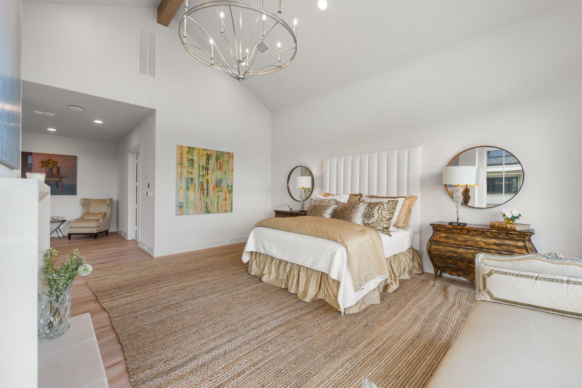 4233 Two Gun Way, Katy, TX 77494 Another view of primary bedroom with part of sitting area shown to the left.