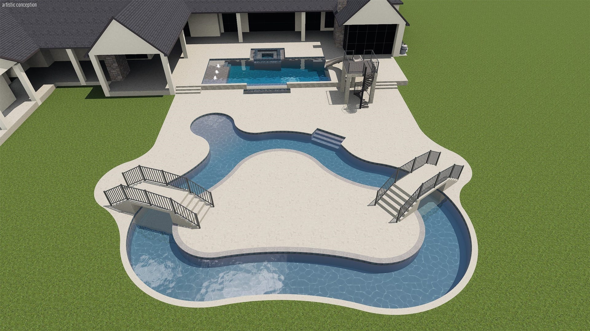 4233 Two Gun Way, Katy, TX 77494 Rendering of future pool design.