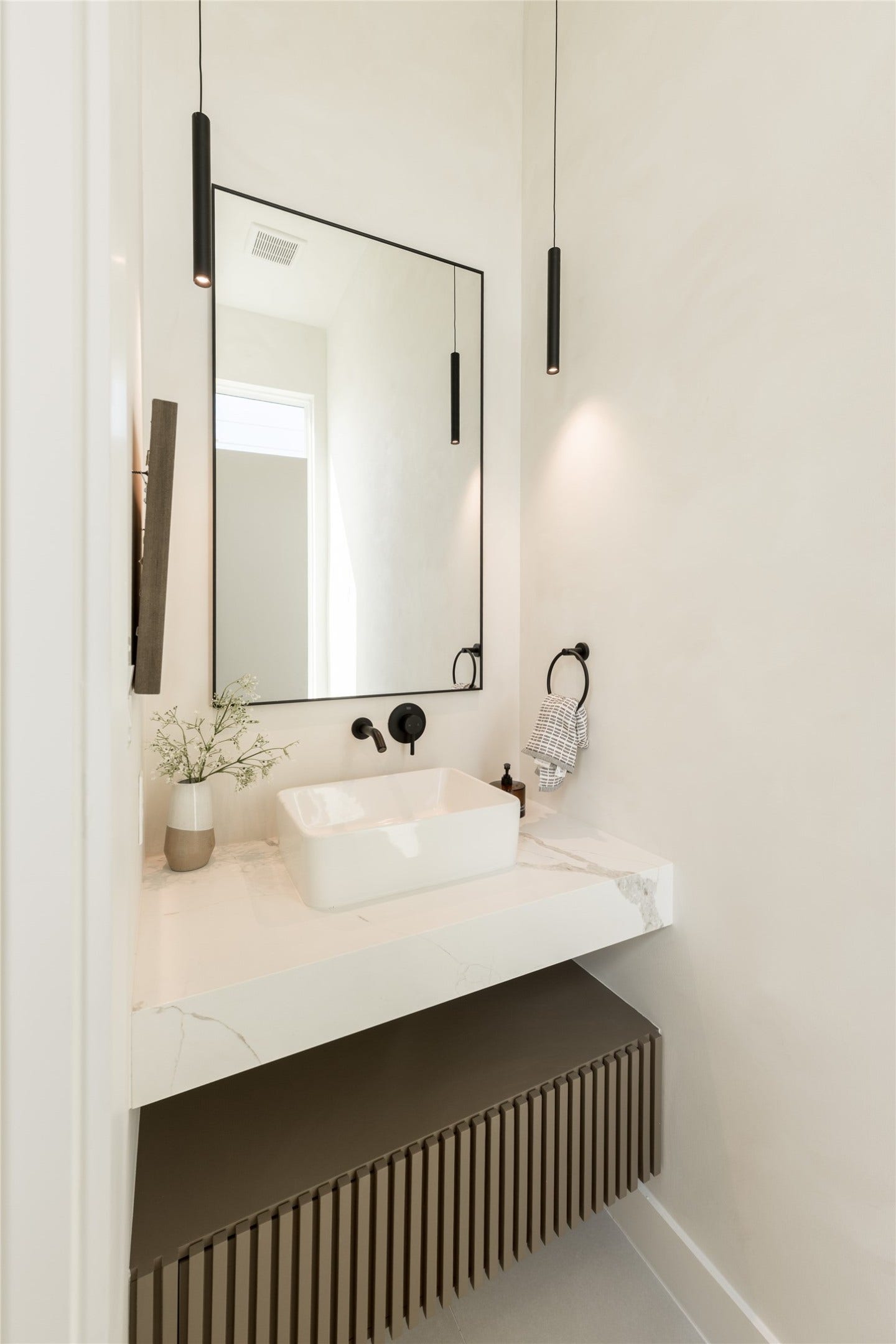 Powder room with modern design
