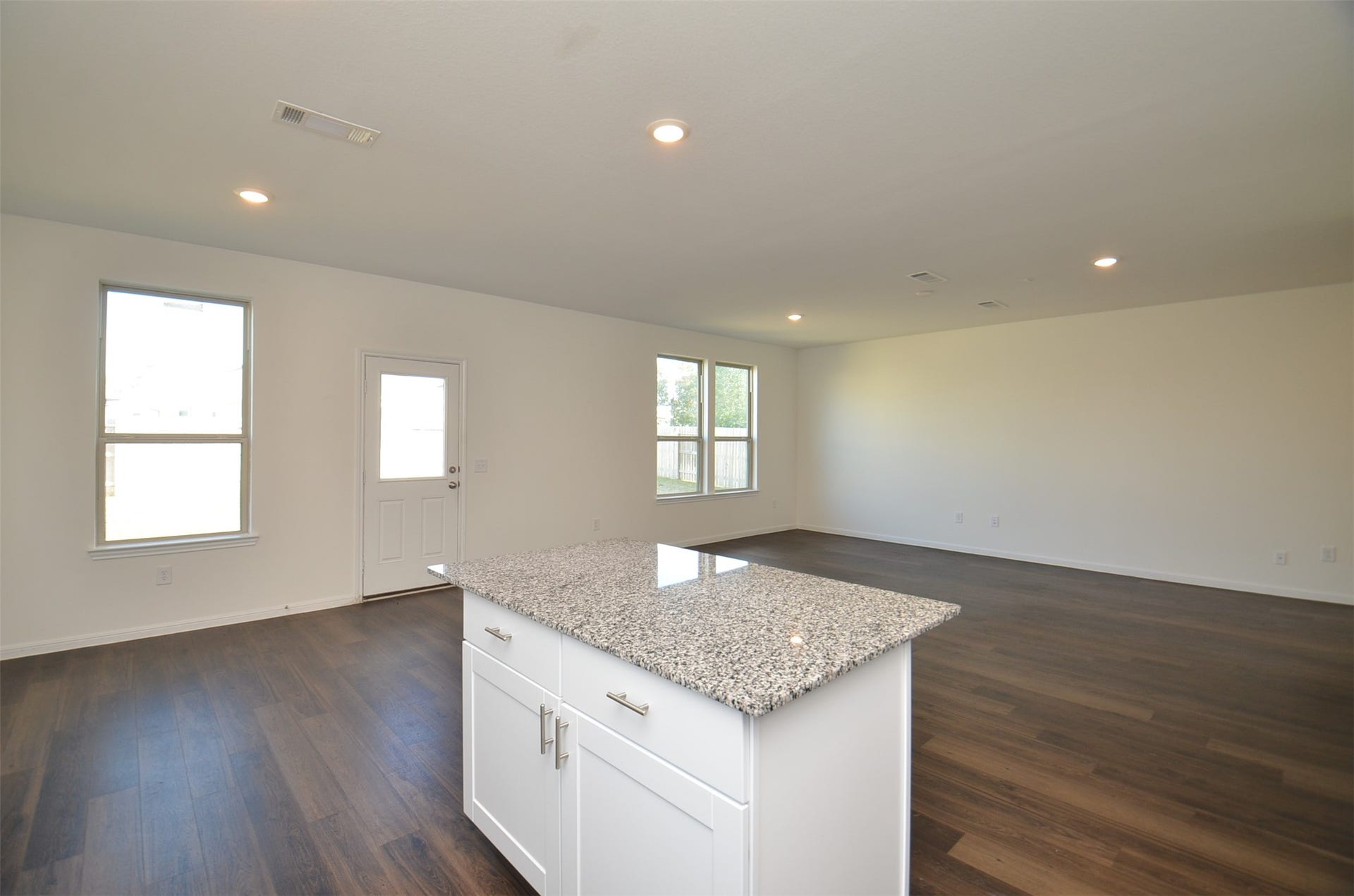 Chefs island with marble countertops