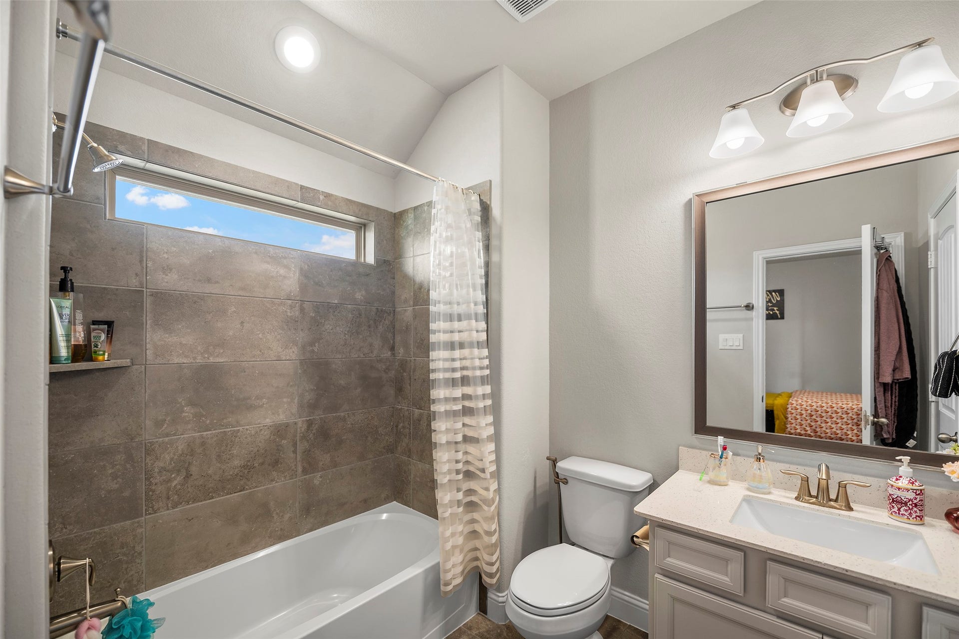 10810 Carolina Willow Court, Cypress, TX 77433 Another view of the full bathroom with a tub and shower combination.