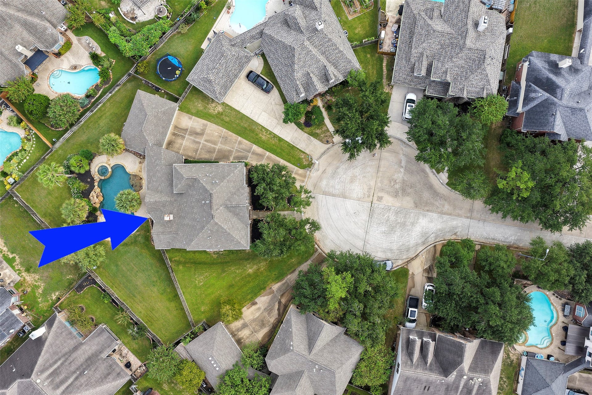 17415 Old Court Drive, Tomball, TX 77377 Aerial View of Home