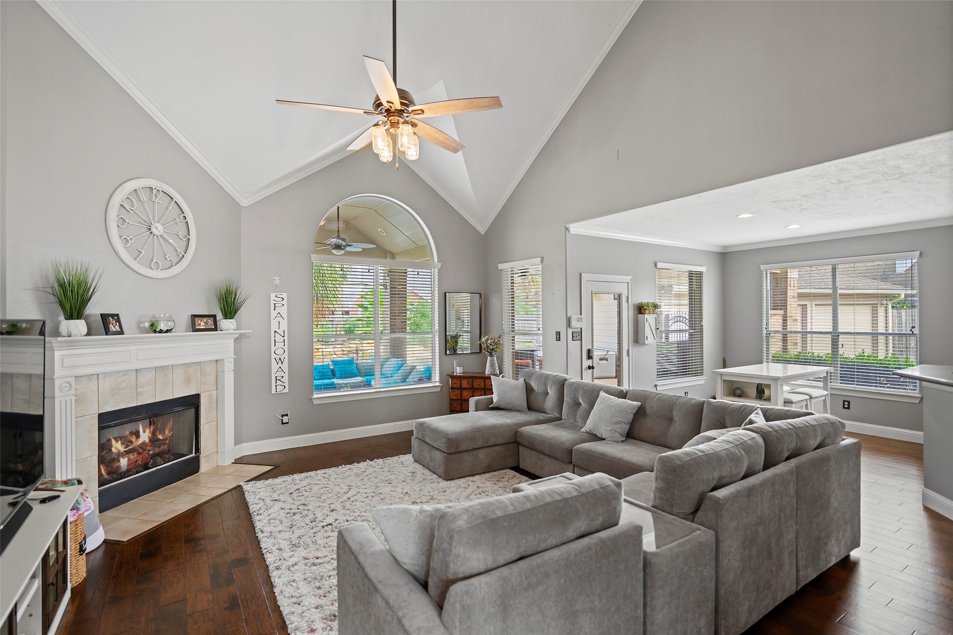 17415 Old Court Drive, Tomball, TX 77377 Family Room with Fireplace