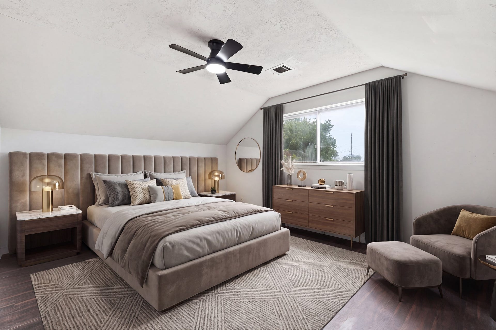 2216 Peach Lane, Pasadena, TX 77502 Discover the potential of this elegantly virtually staged spare room, featuring stylish furnishings and a serene ambiance perfect for relaxation or creativity.