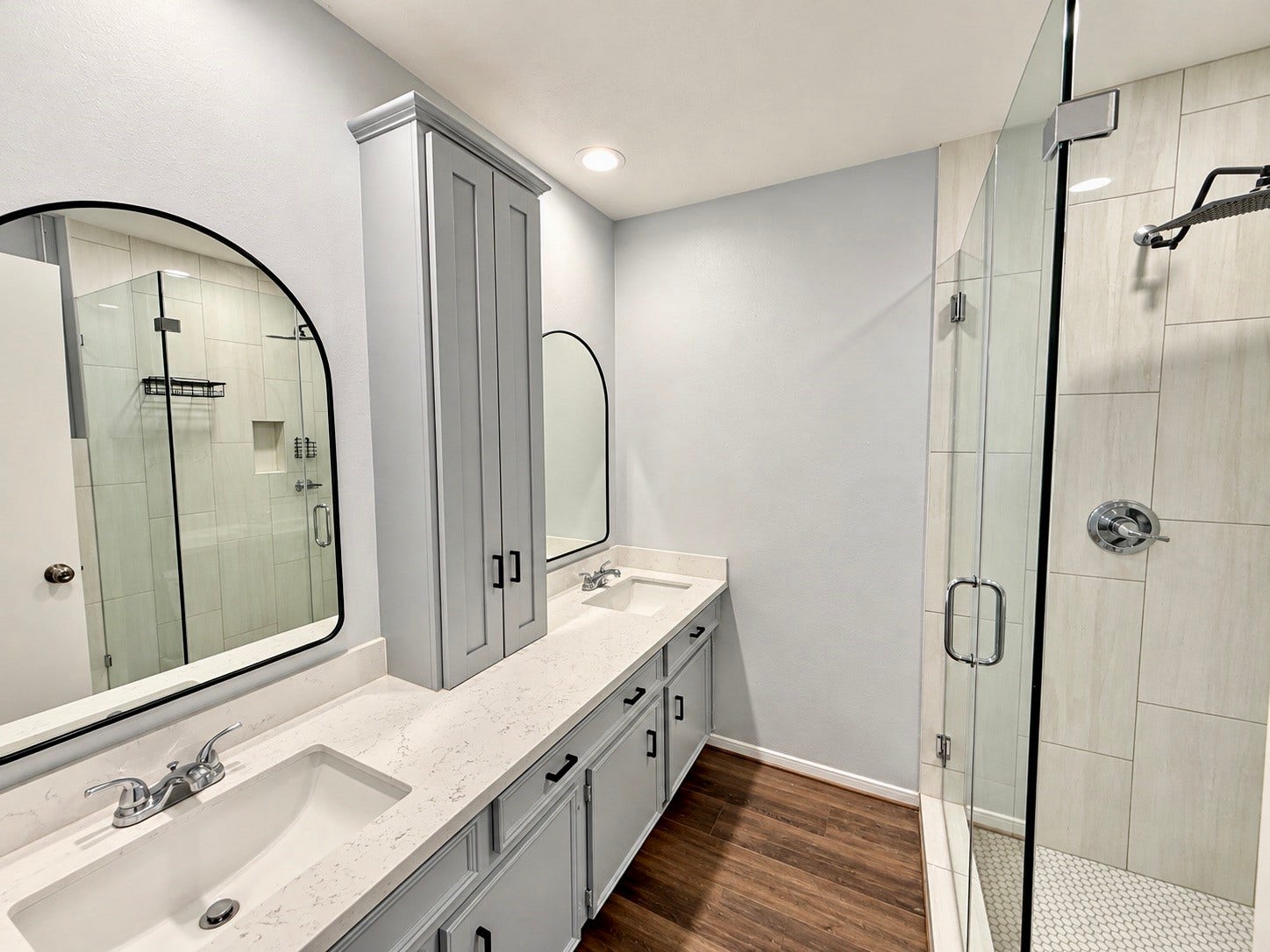 Bathroom has been thoughtfully and stylishly re-designed.