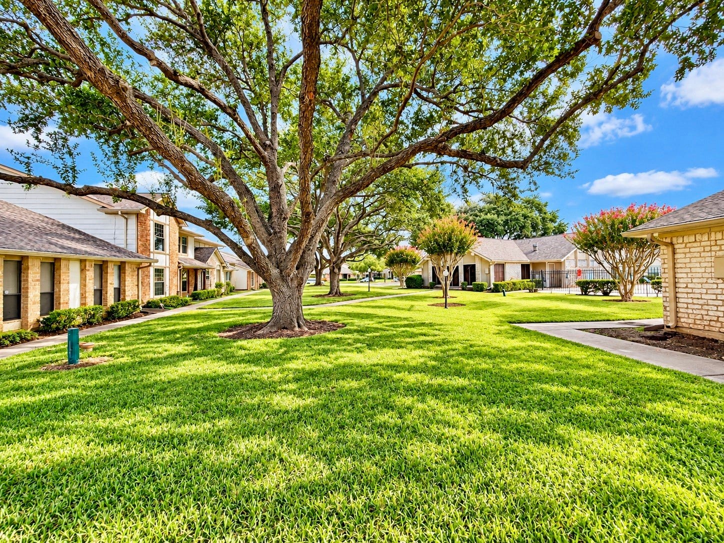Grounds are always professionally landscaped, so you get to enjoy this view just out your front door!