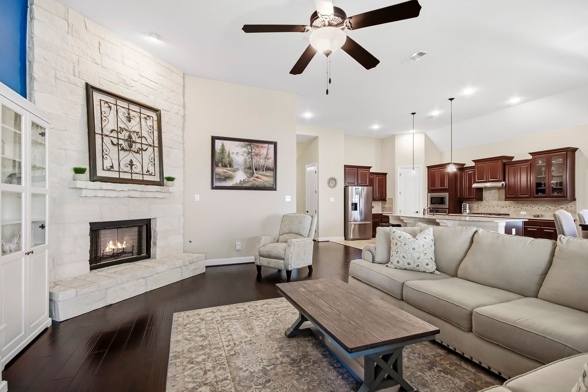This fireplace has been virtually altered.