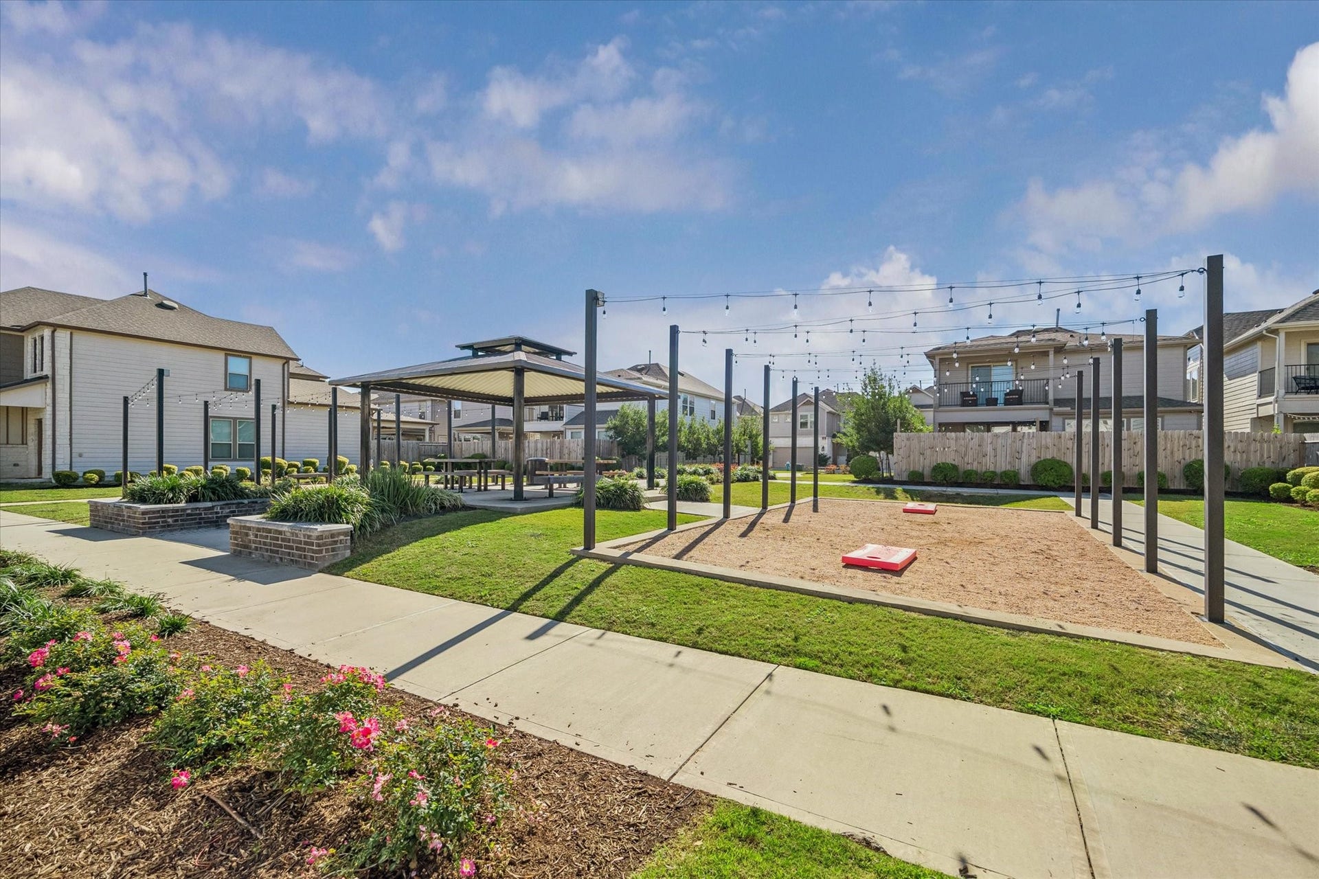 Enjoy beautifully maintained common areas featuring a covered pavilion, landscaped gathering spaces, and outdoor recreation.