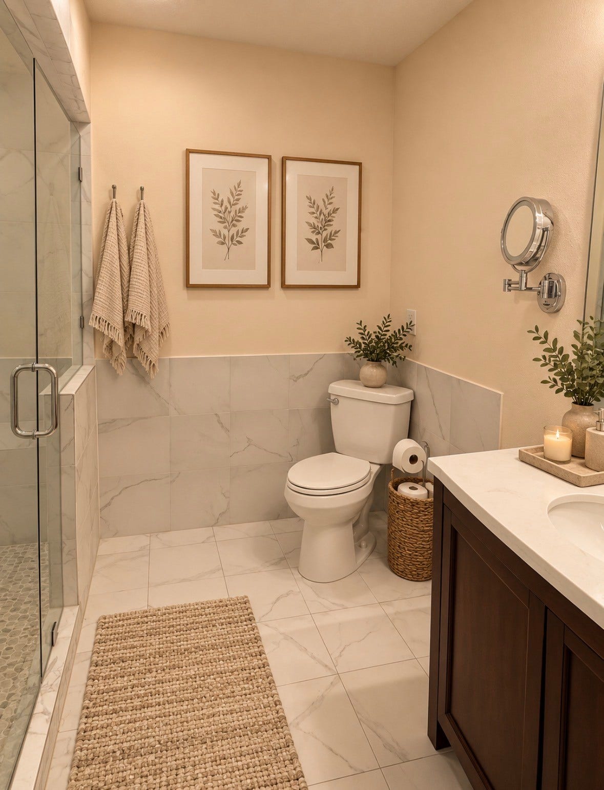 Virtually staged bathroom