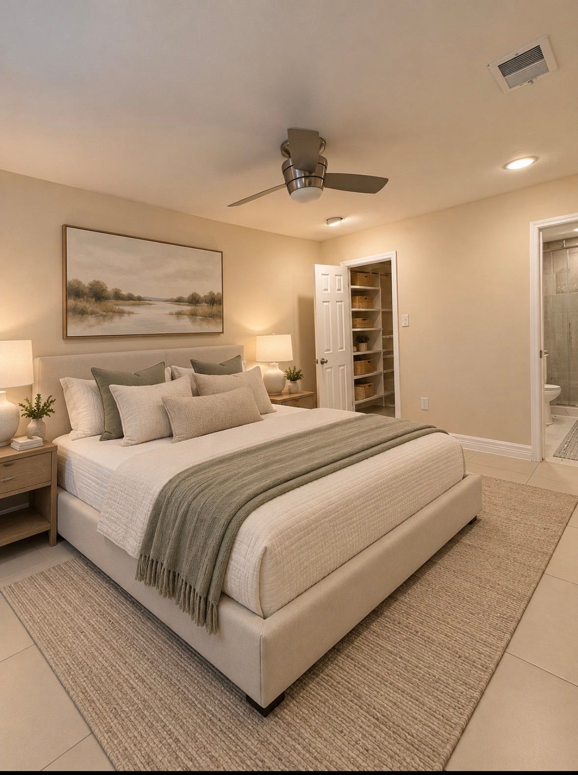 Virtually staged 2nd bedroom