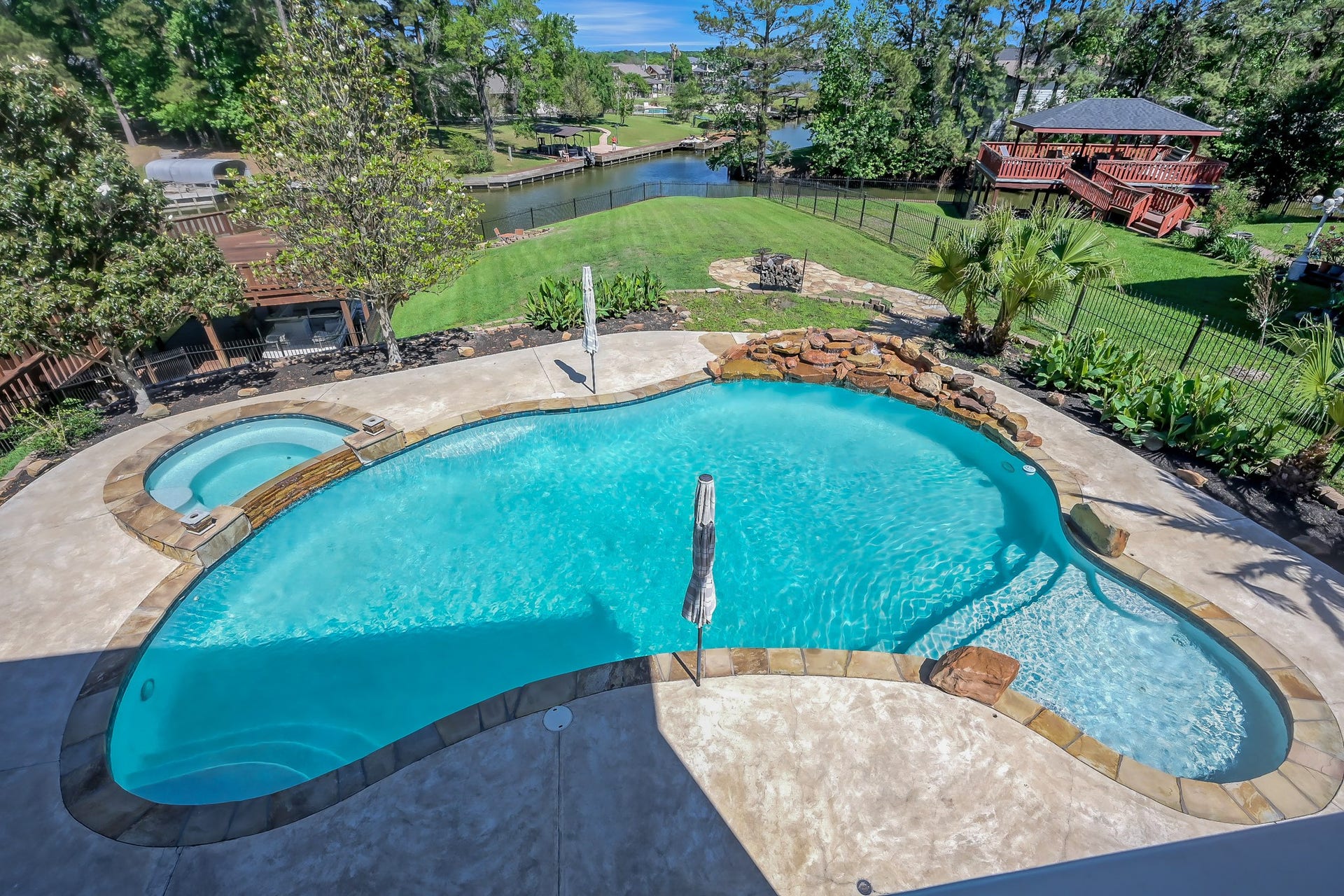 12758 Aries Loop Loop, Willis, TX 77318 View of Pool from Upstairs Balcony