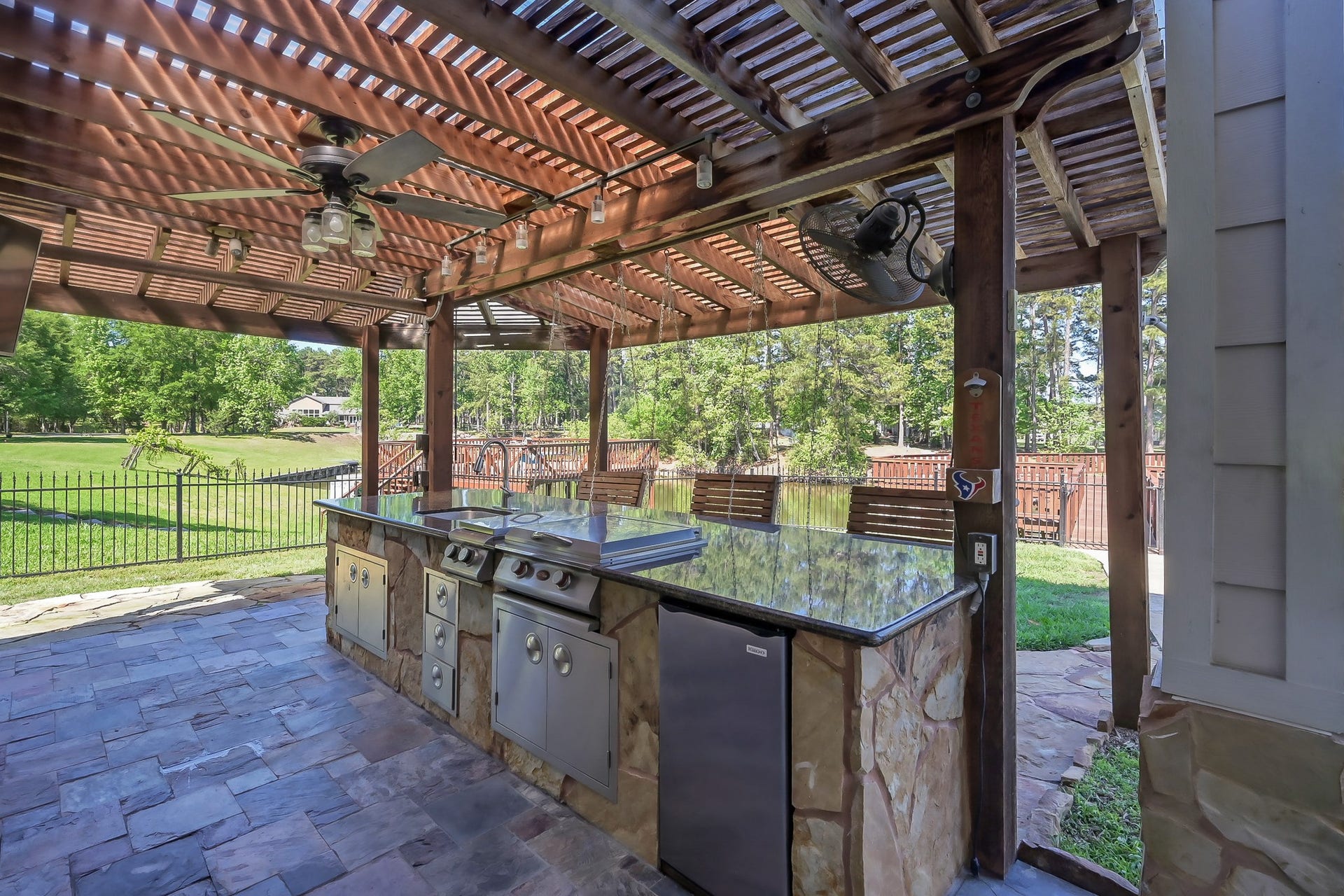 12758 Aries Loop Loop, Willis, TX 77318 Outdoor Kitchen with Pergola