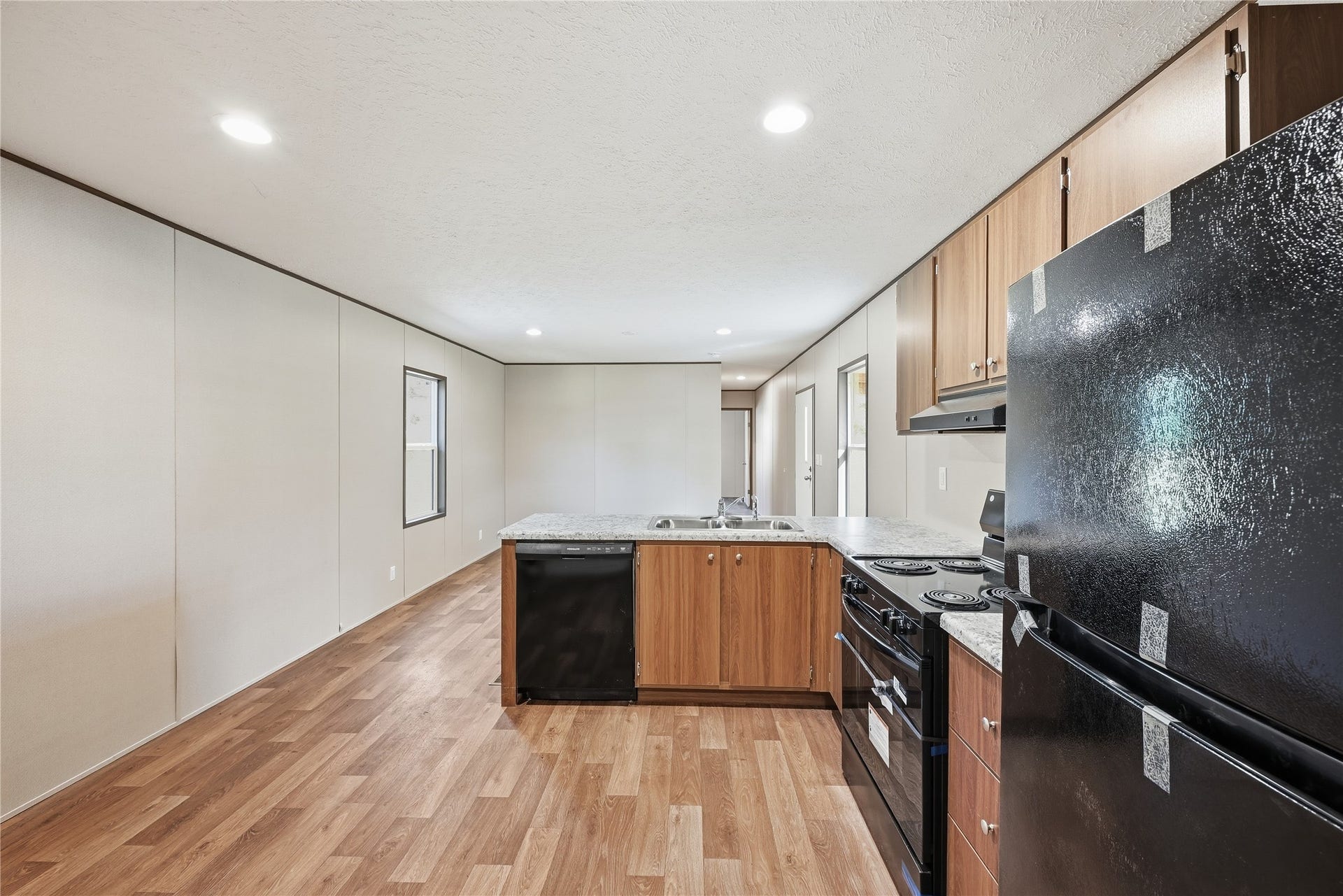 Kitchen and living room view