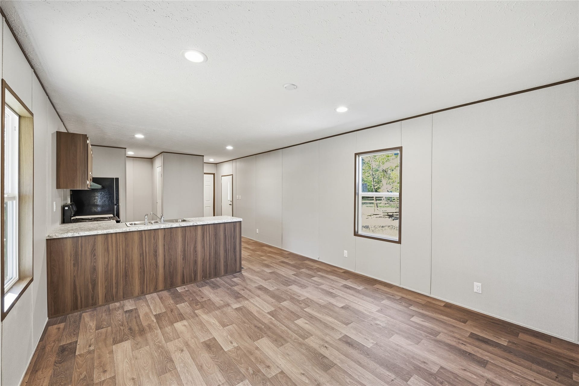 Living room and kitchen view
