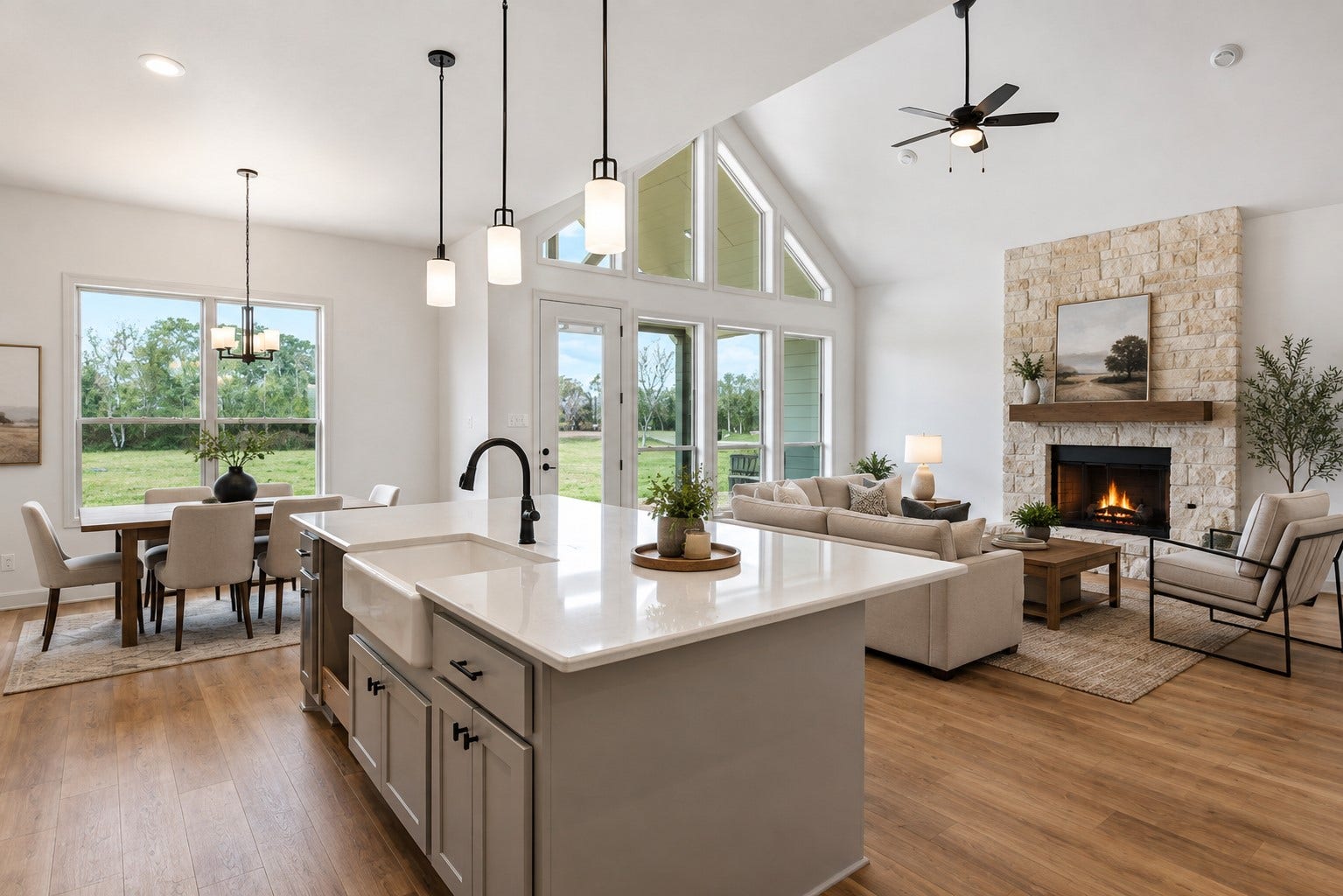 1819 Rymal Ranch Road, Alvin, TX 77511 An open-concept design that seamlessly connects the kitchen and living areas.