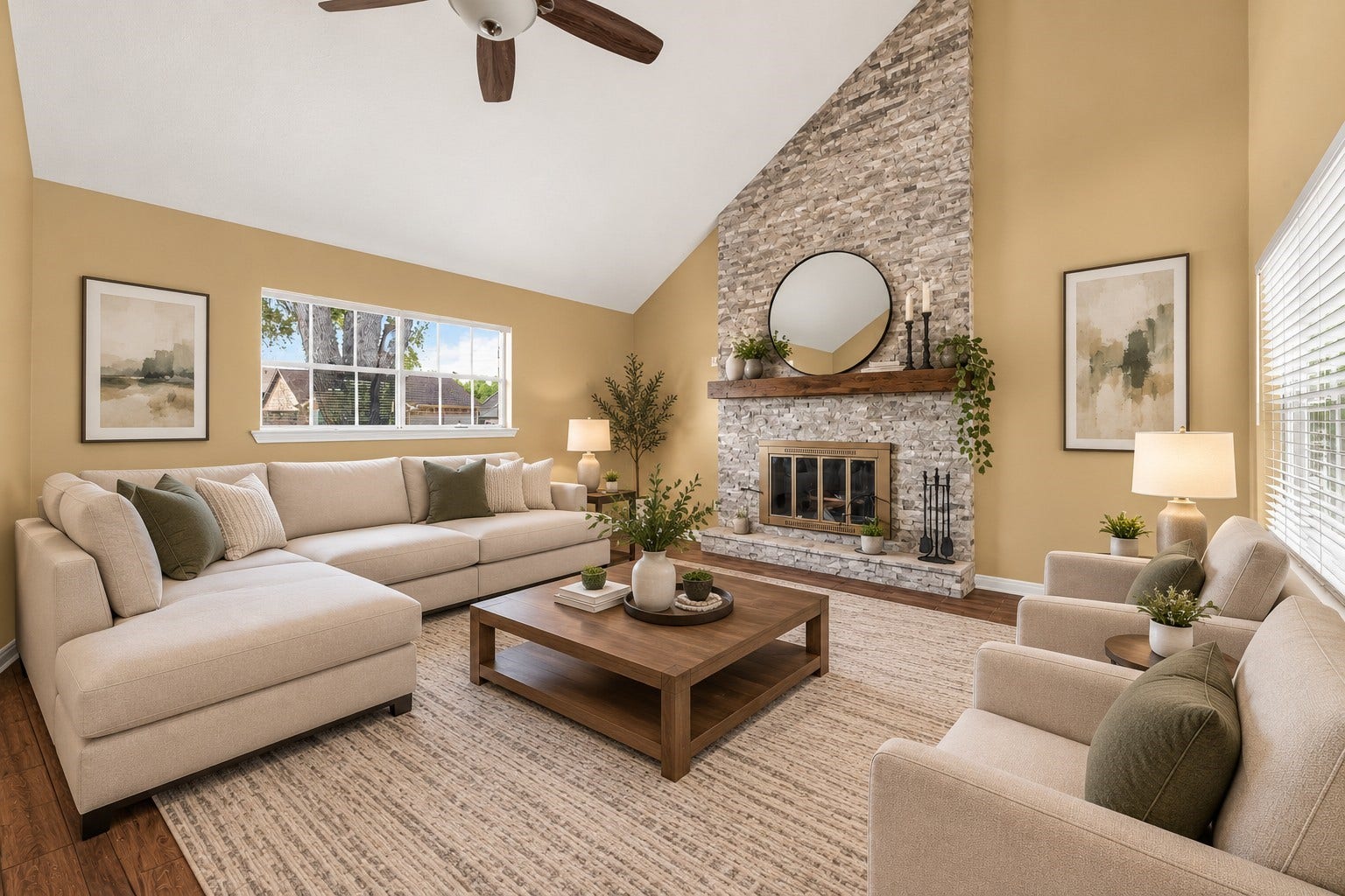12818 Huntington Field Drive, Houston, TX 77099 Living Room- Virtually Staged
