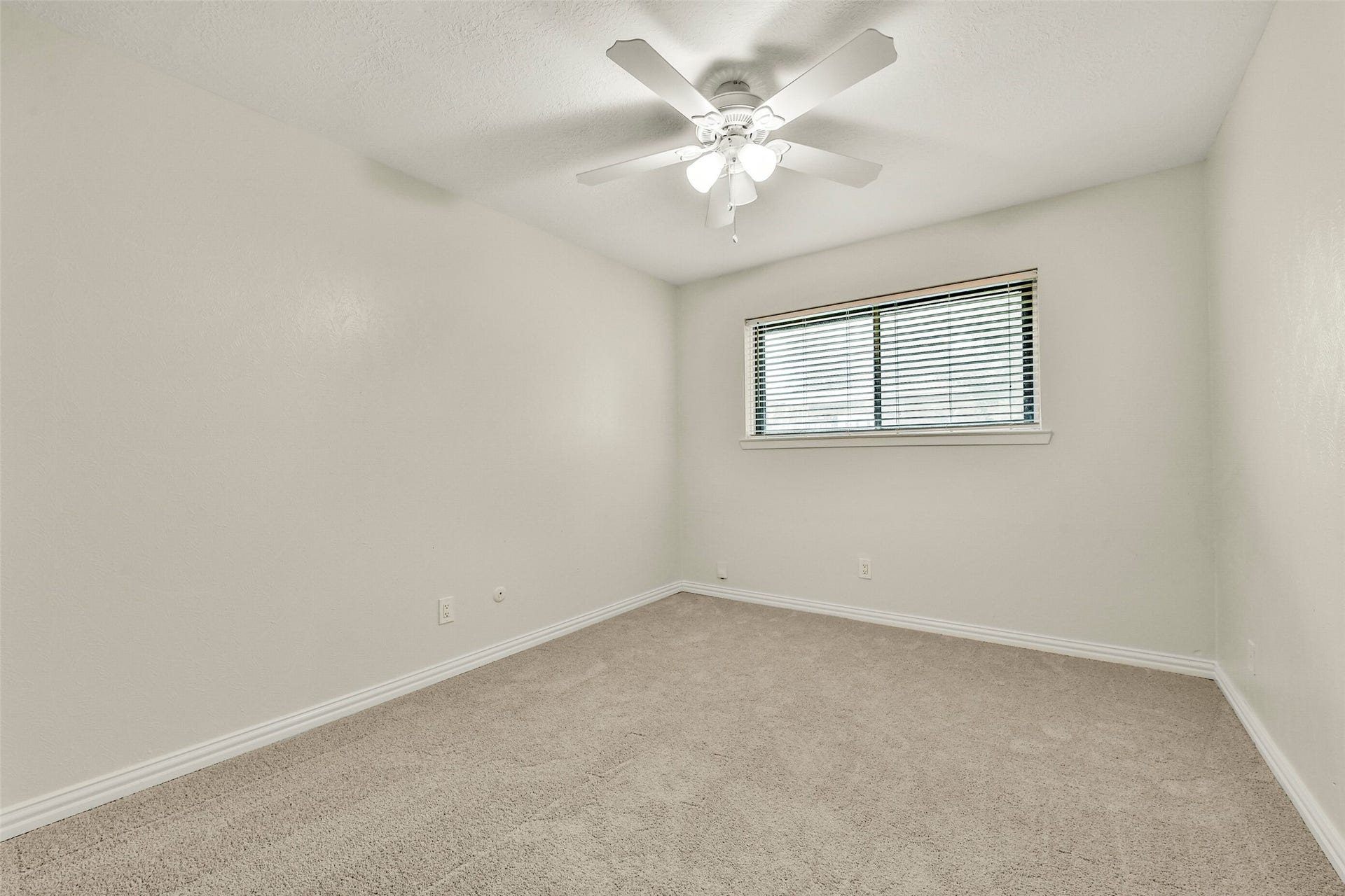 5003 Colombia Drive, Pasadena, TX 77505 Bedroom with plush carpeting, a ceiling fan, and a large window offering ample natural light.