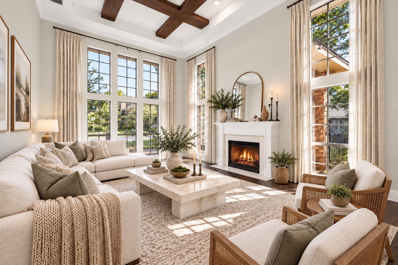 Virtually staged great room