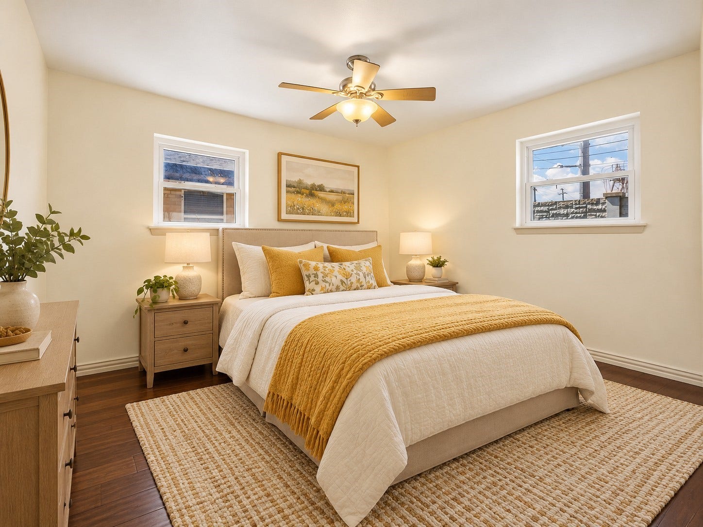 Digitally Staged. A wonderful space for guests, a child's bedroom, or a playroom, offering plenty of flexibility to suit your needs.