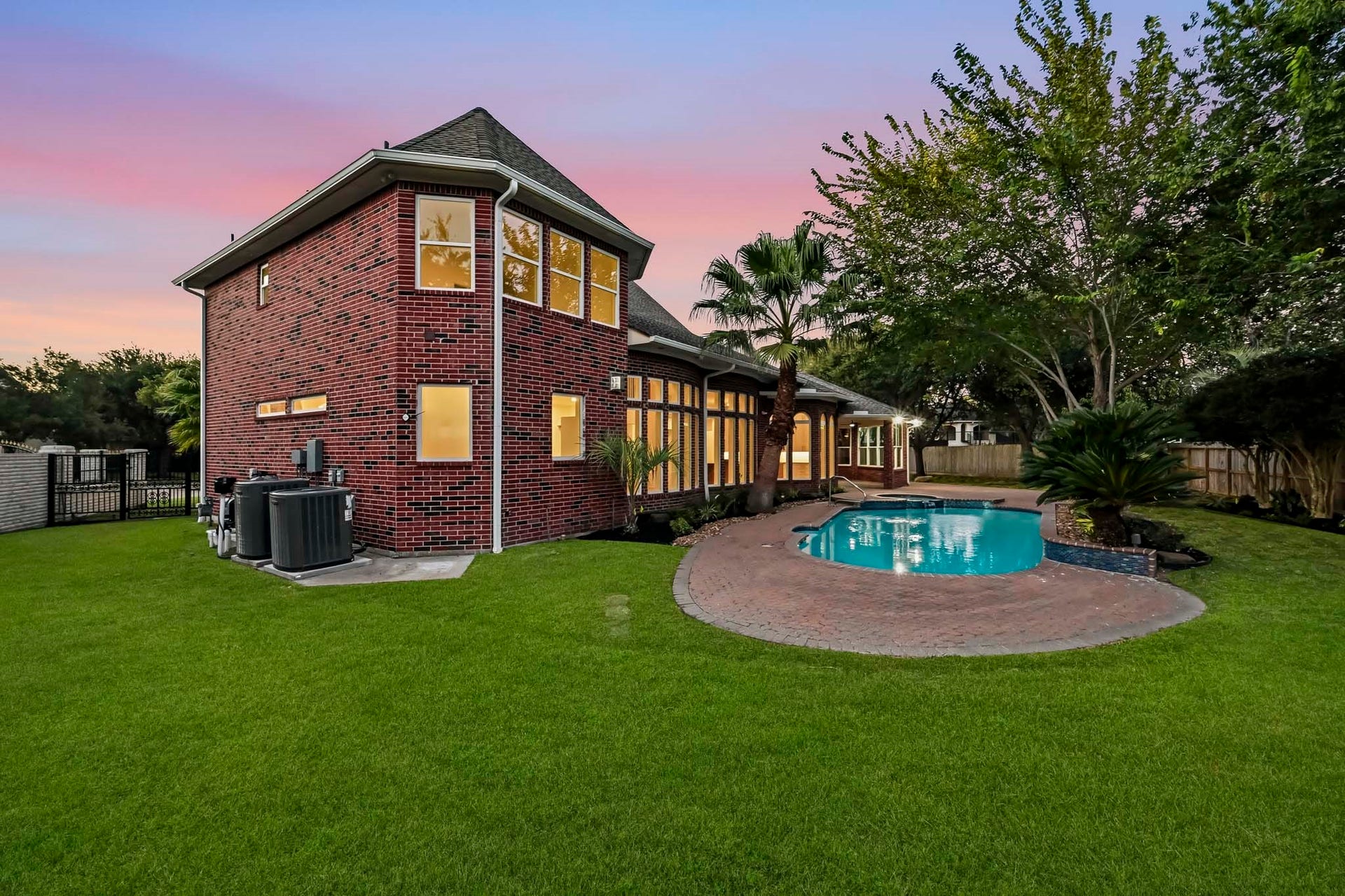The southwest corner of the yard offers plenty of room for a garden, playset, or trampoline!
