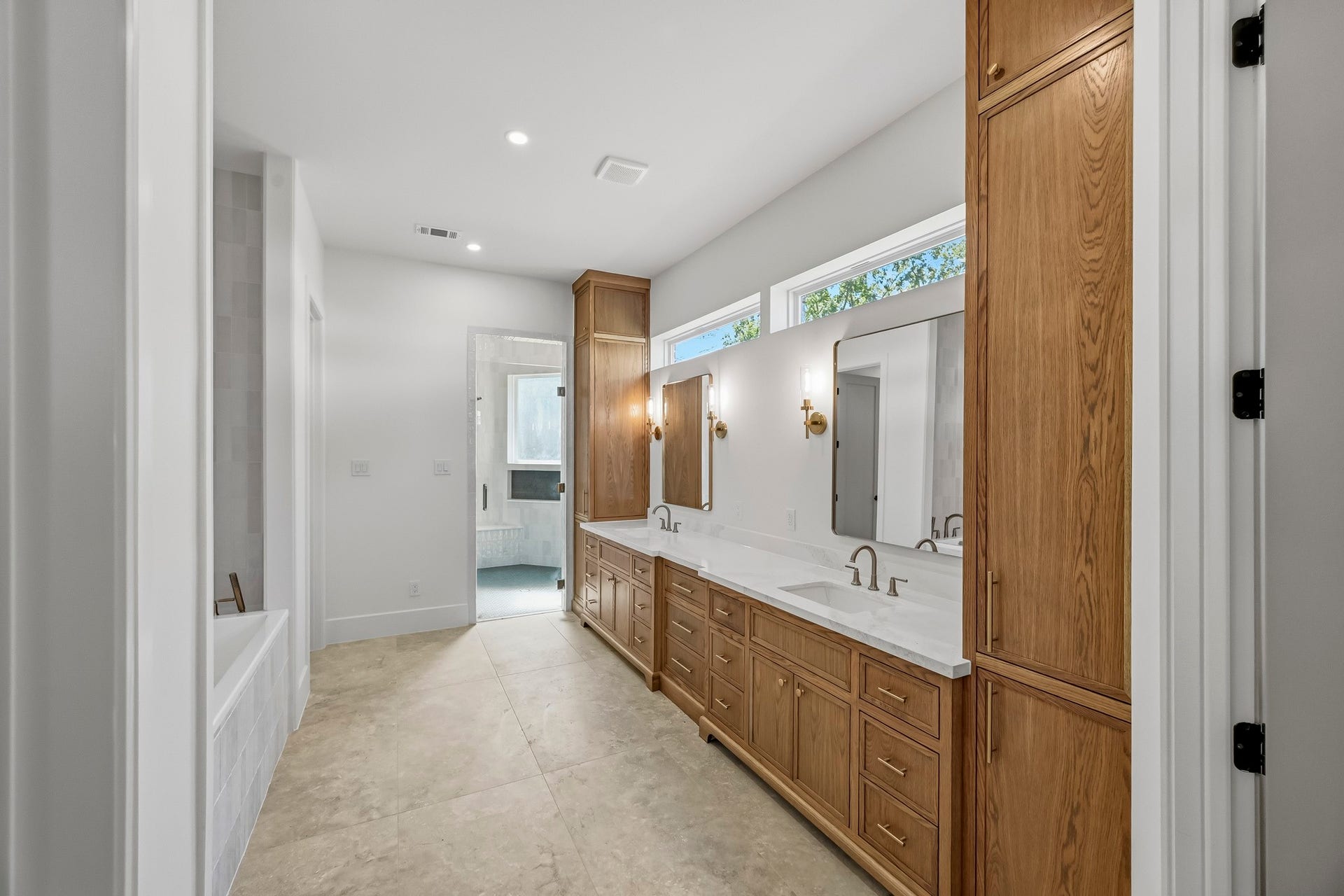 The completely redesigned master bath is stunning!