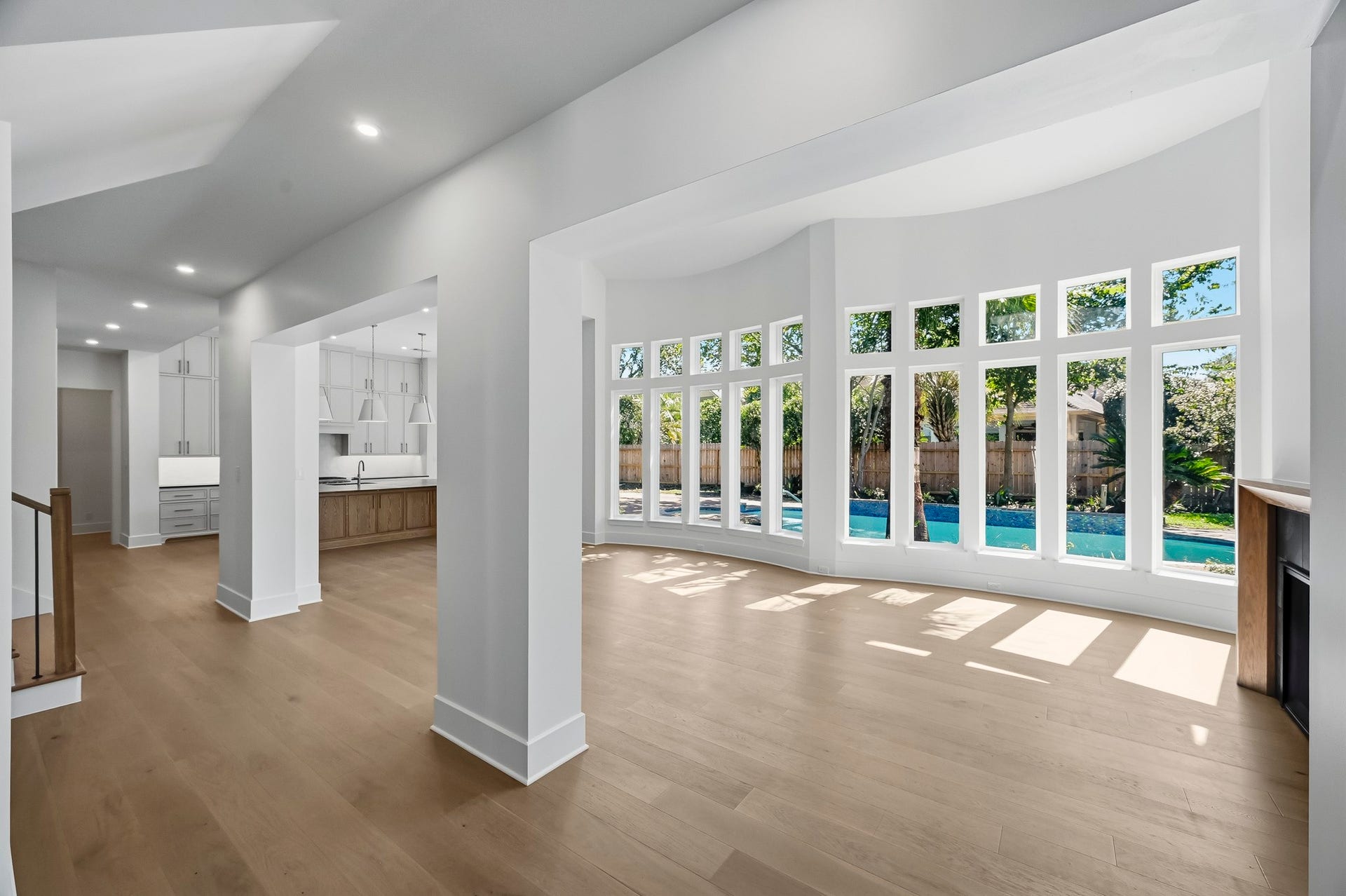 The formal entry opens to a gallery hall and the stunning 2-story living space!