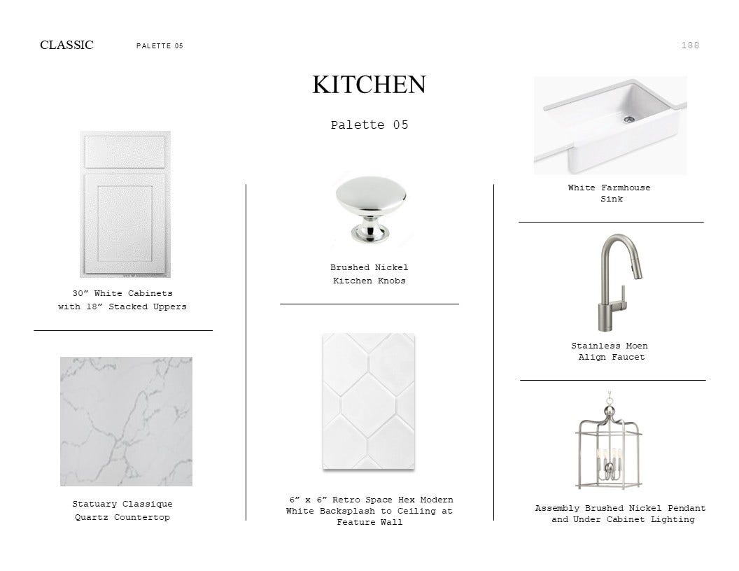 1801 S Wildflower Drive, Deer Park, TX 77536 Classic Look Palette 5: Kitchen Selection Sheet (*Artist rendering used for illustration purposes only.)