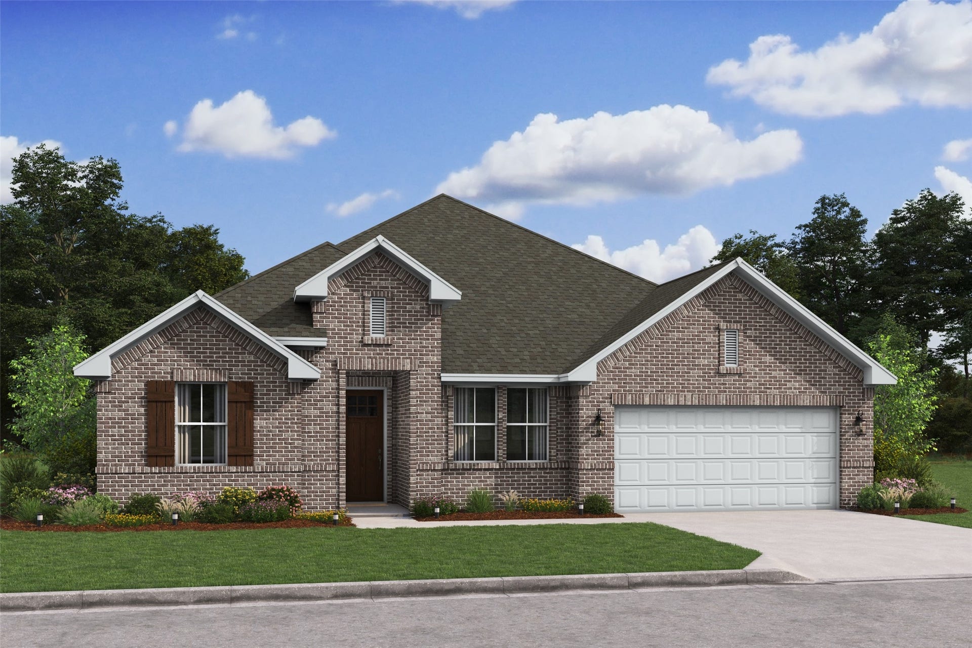 1801 S Wildflower Drive, Deer Park, TX 77536 Gorgeous Glasgow home design with elevation NA built by K. Hovnanian Homes in beautiful East Meadow Place. (*Artist rendering used for illustration purposes only.)