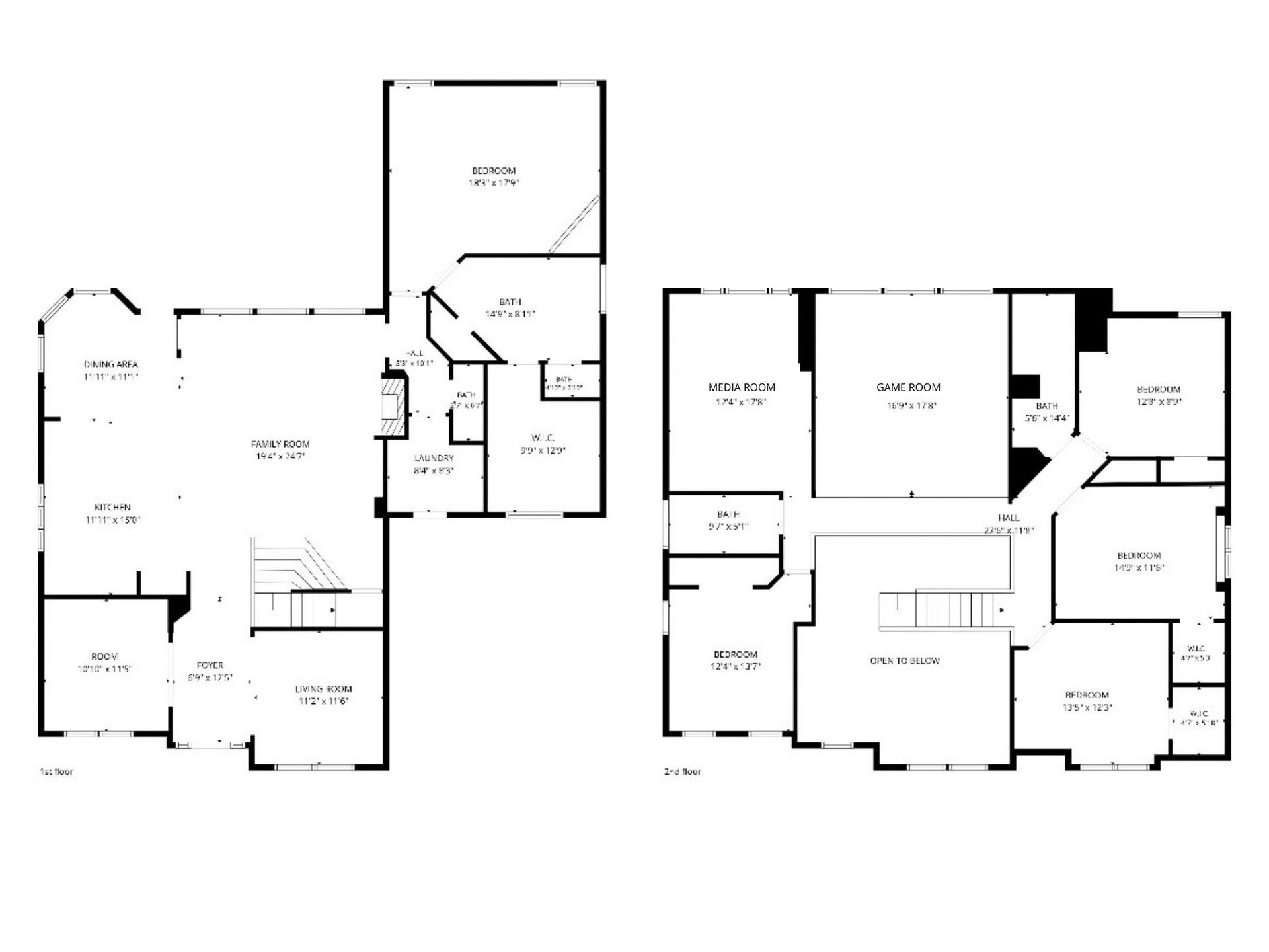 The complete floor plan provides an at-a-glance look at the homes versatile layout and indoor-outdoor flow.
