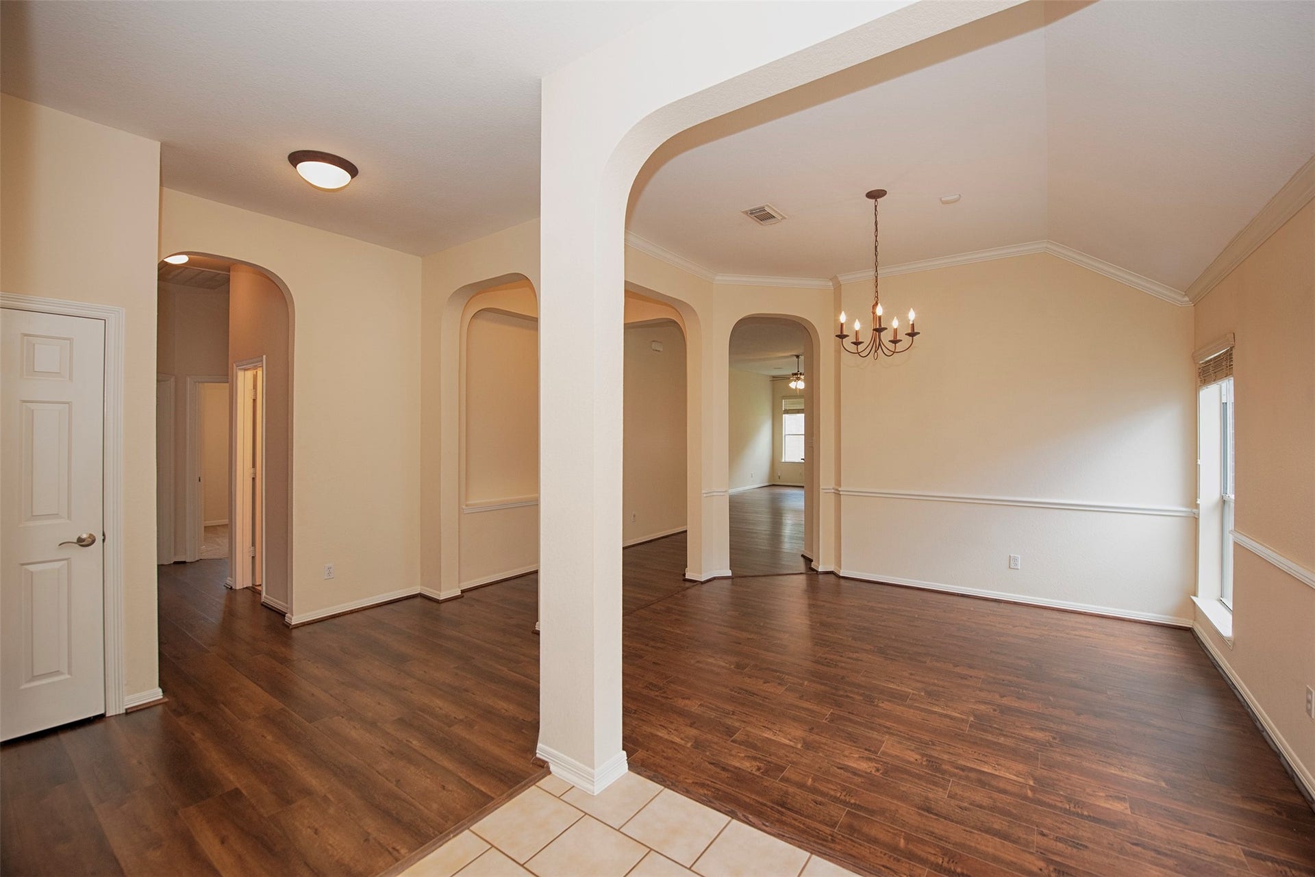 Entry to the home is a wonderful foyer as you are greeted by the formal dining room.