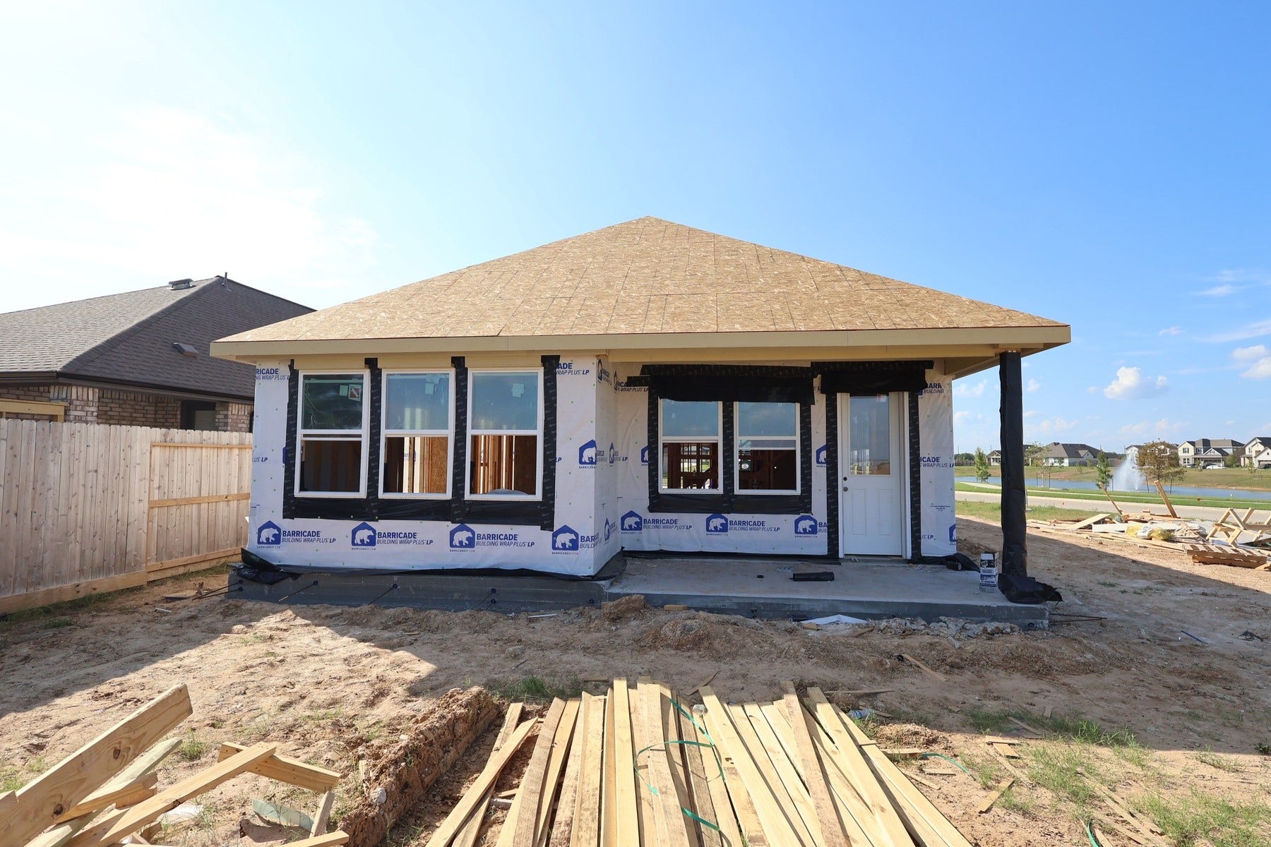 Backyard with covered patio - still under construction!